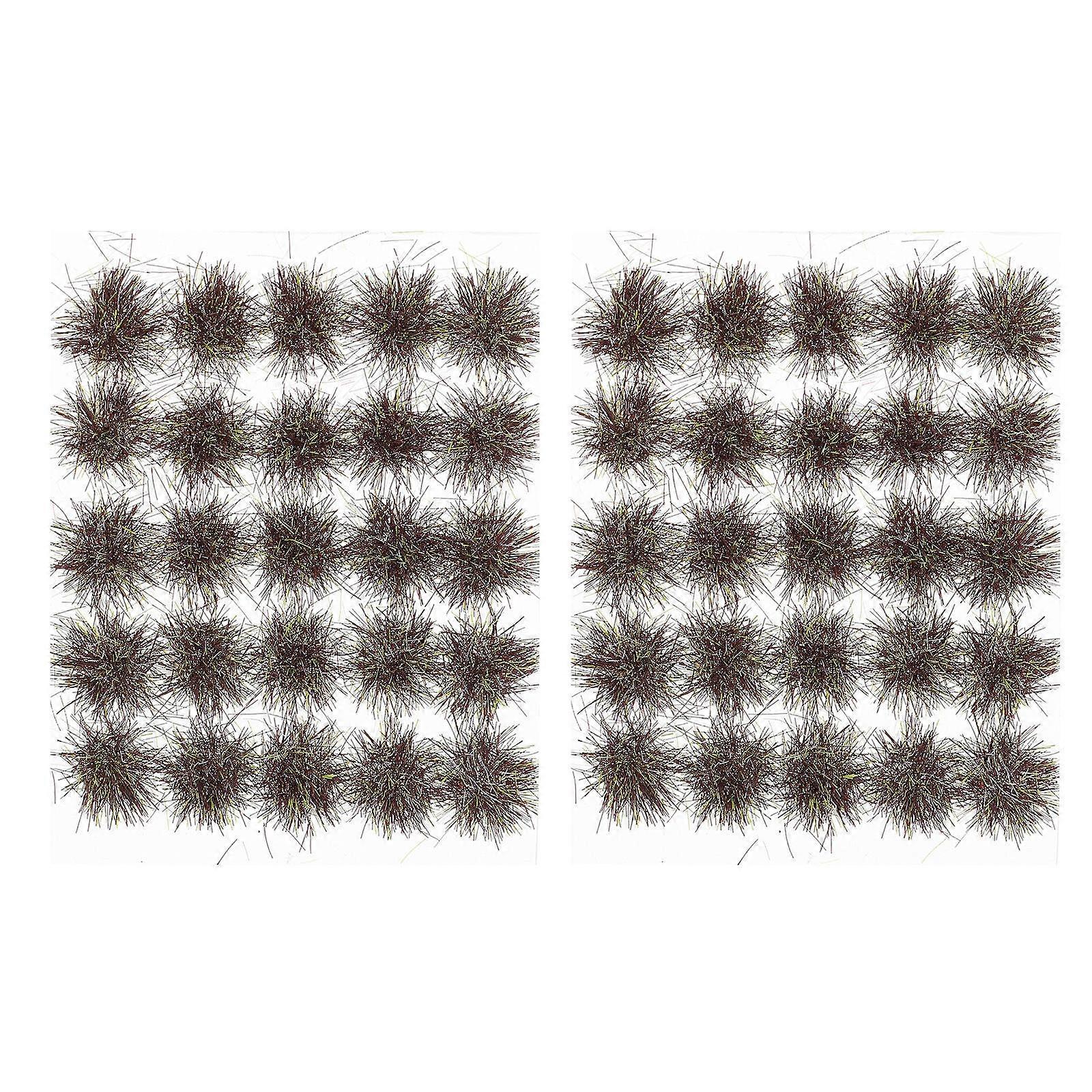 Mini Grass Cluster Ornament Simulation Grass Cluster Model Builders Train Table Decor Brown 6x7cm Decorative 1Pack