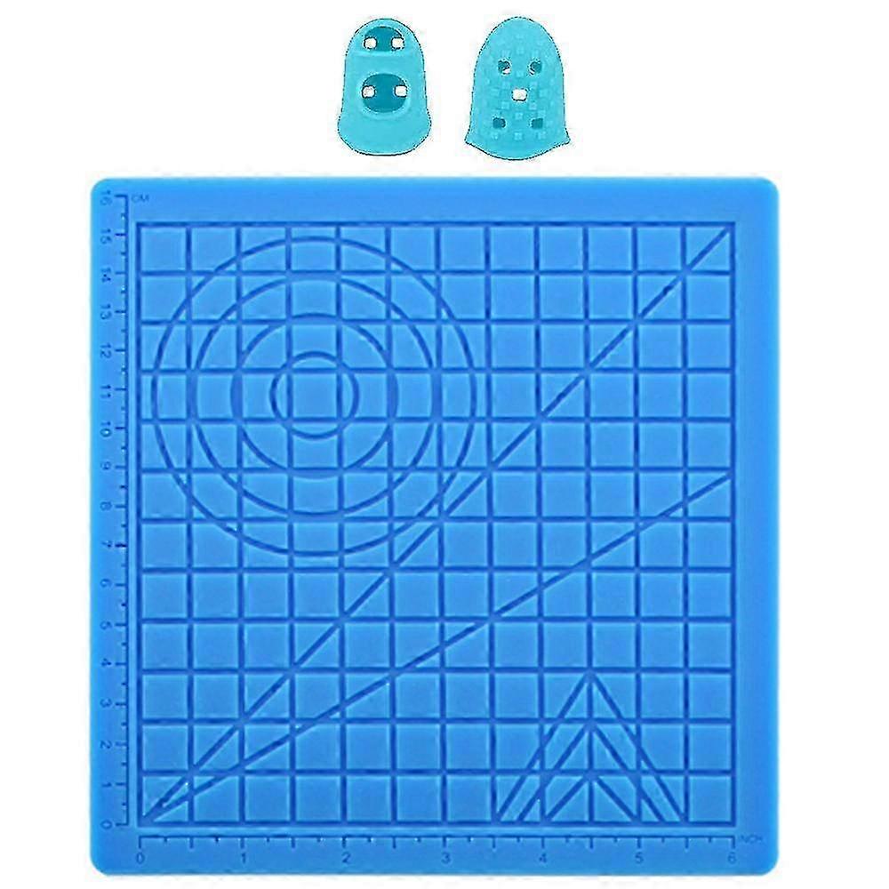 Silicone Mats for 3D Printing Pen with Basic Template, Drawing Pad for Kids and Beginners, Includes 2 Silicone Finger Caps for Enhanced Expe