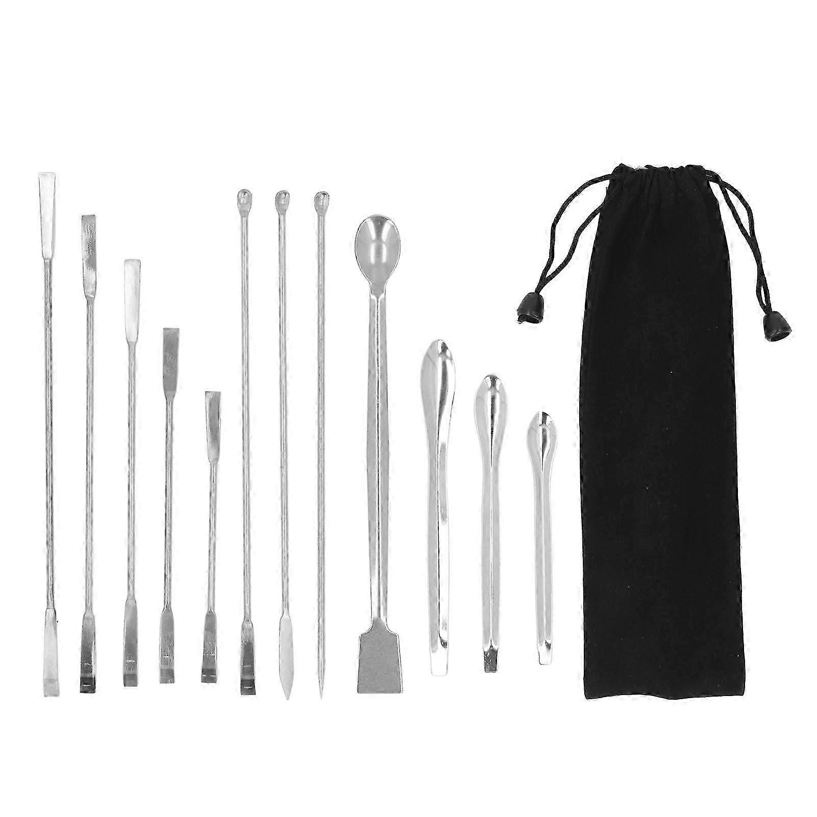 Laboratory Spatula Set 12Pcs Stainless Steel Scoop Spoon Tools for Experiments