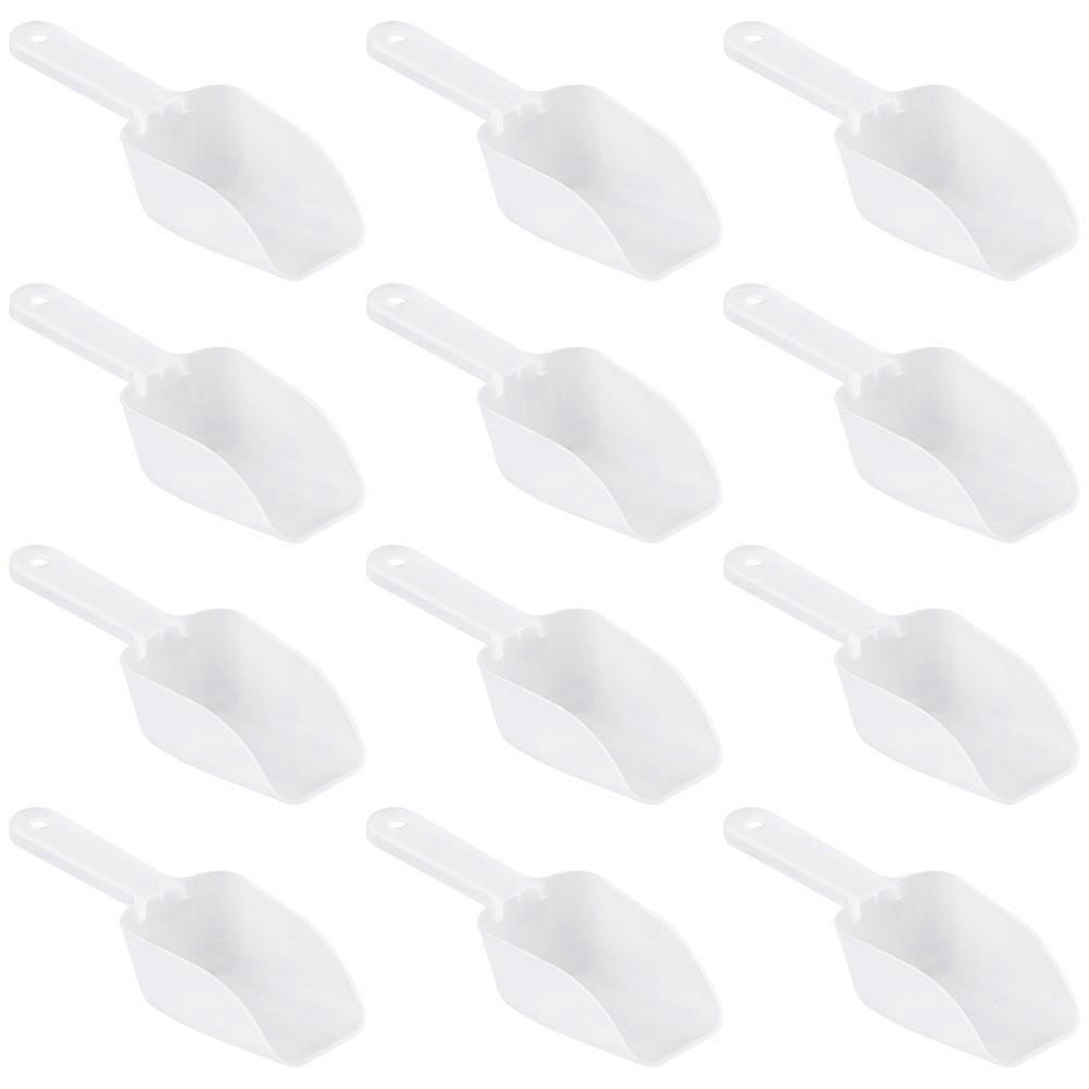 Scoops For Food Containers Reusable Flour Scoop Ice 12Pcs White Transparent Ergonomic Handle Measuring Tools Restaurant Tools