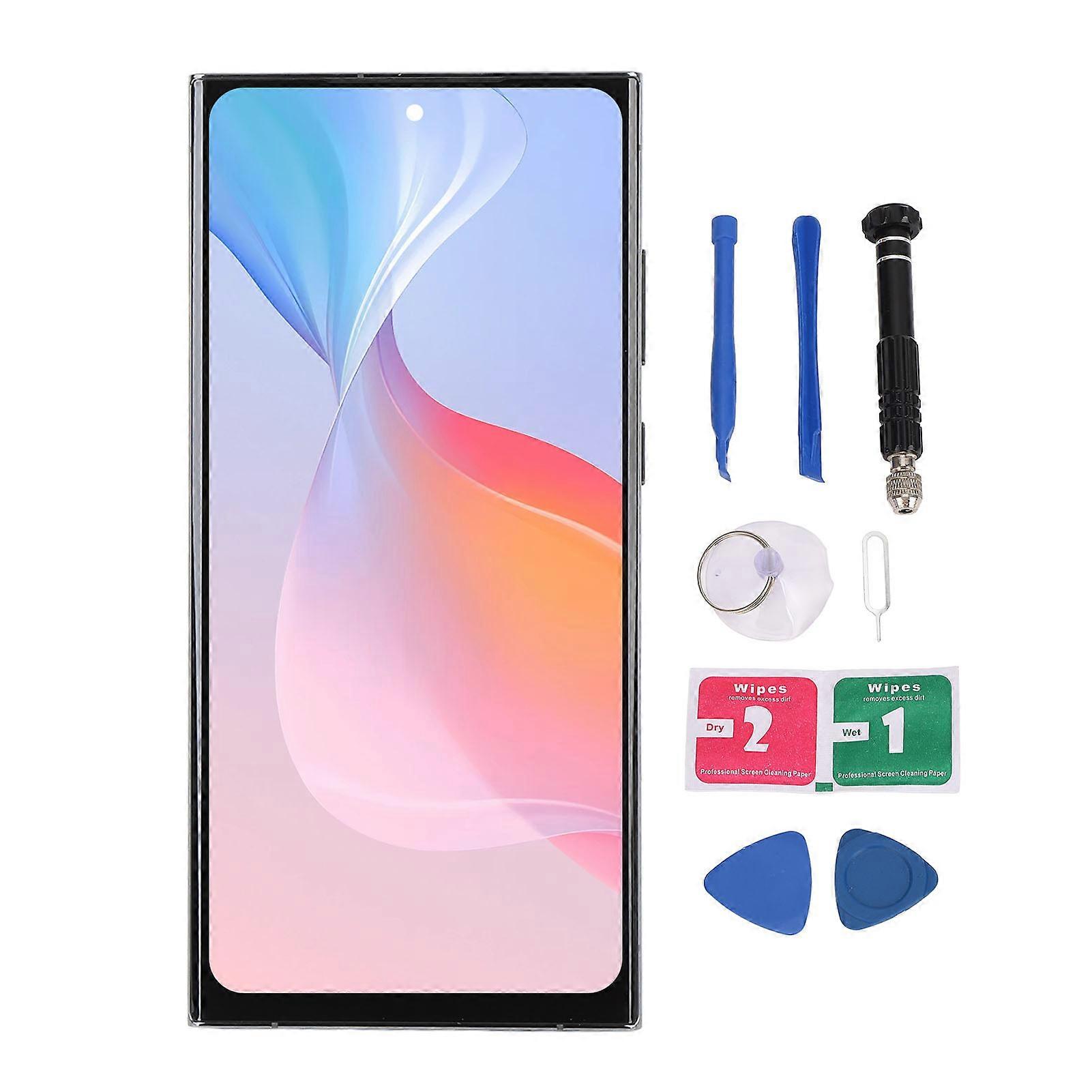 Green OLED Screen Replacement for S23 Ultra US Version with Frame & Repair Tools Kit