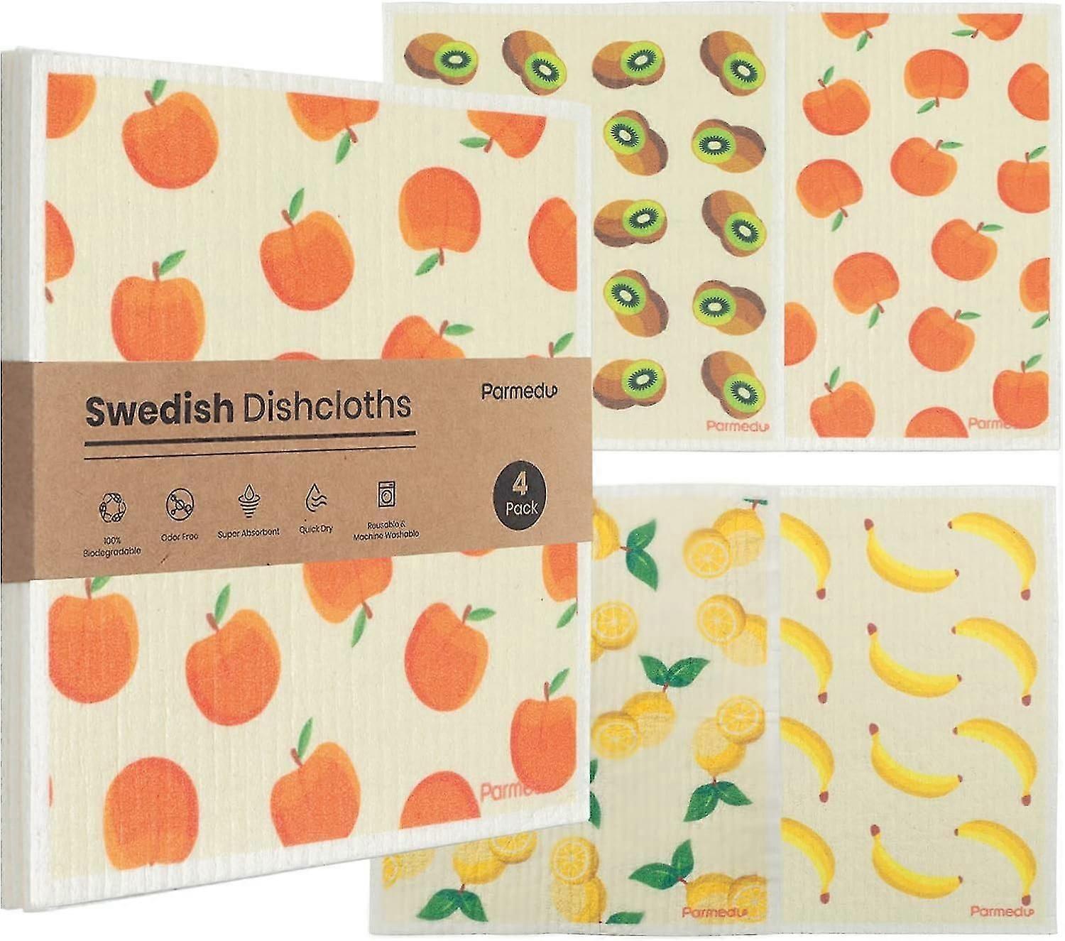 Swedish Dishcloths 4-pack - Reusable And Quick-drying Kitchen Towels