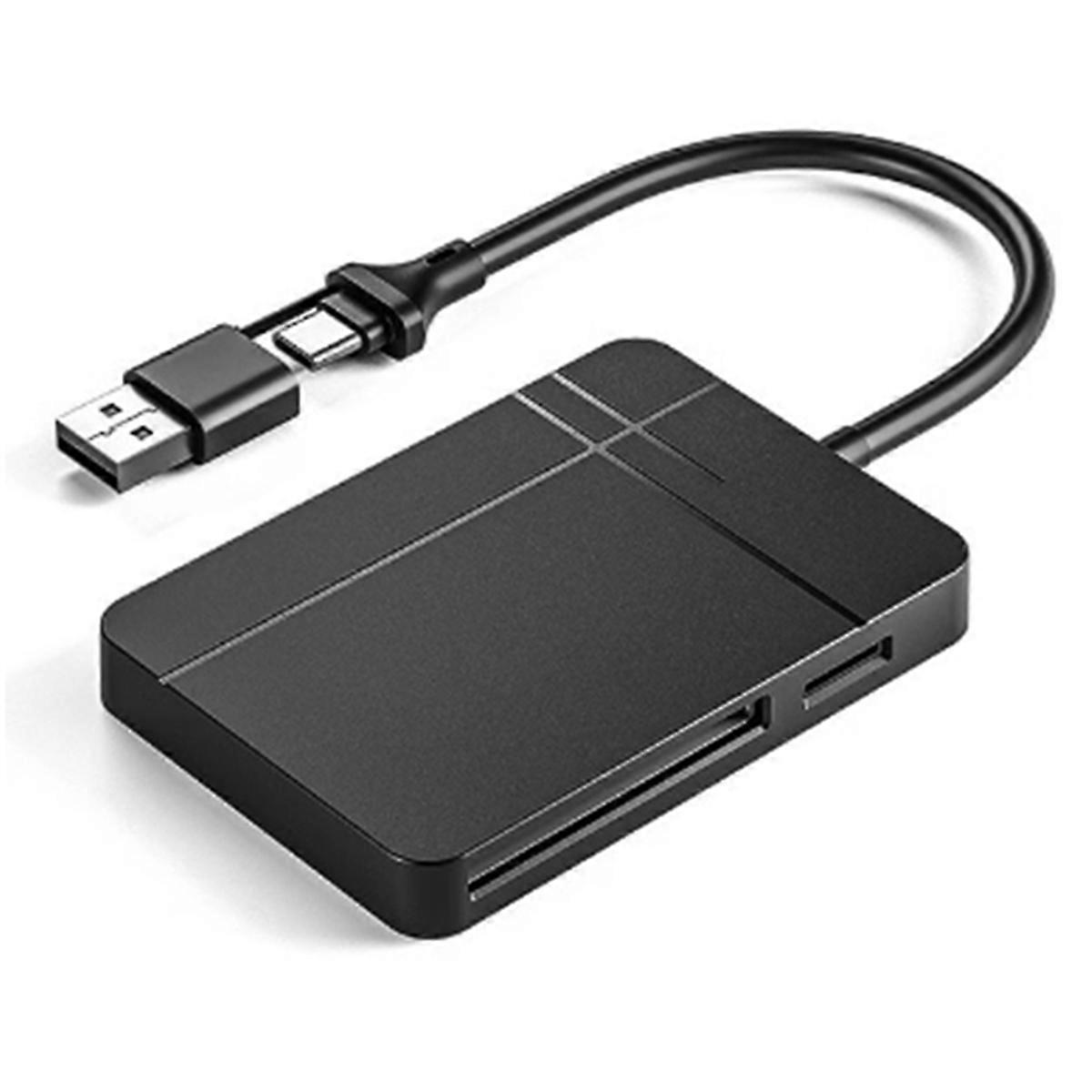 4-in-1 Memory Card Reader USB A/USB C to MS TF SD Card Reader