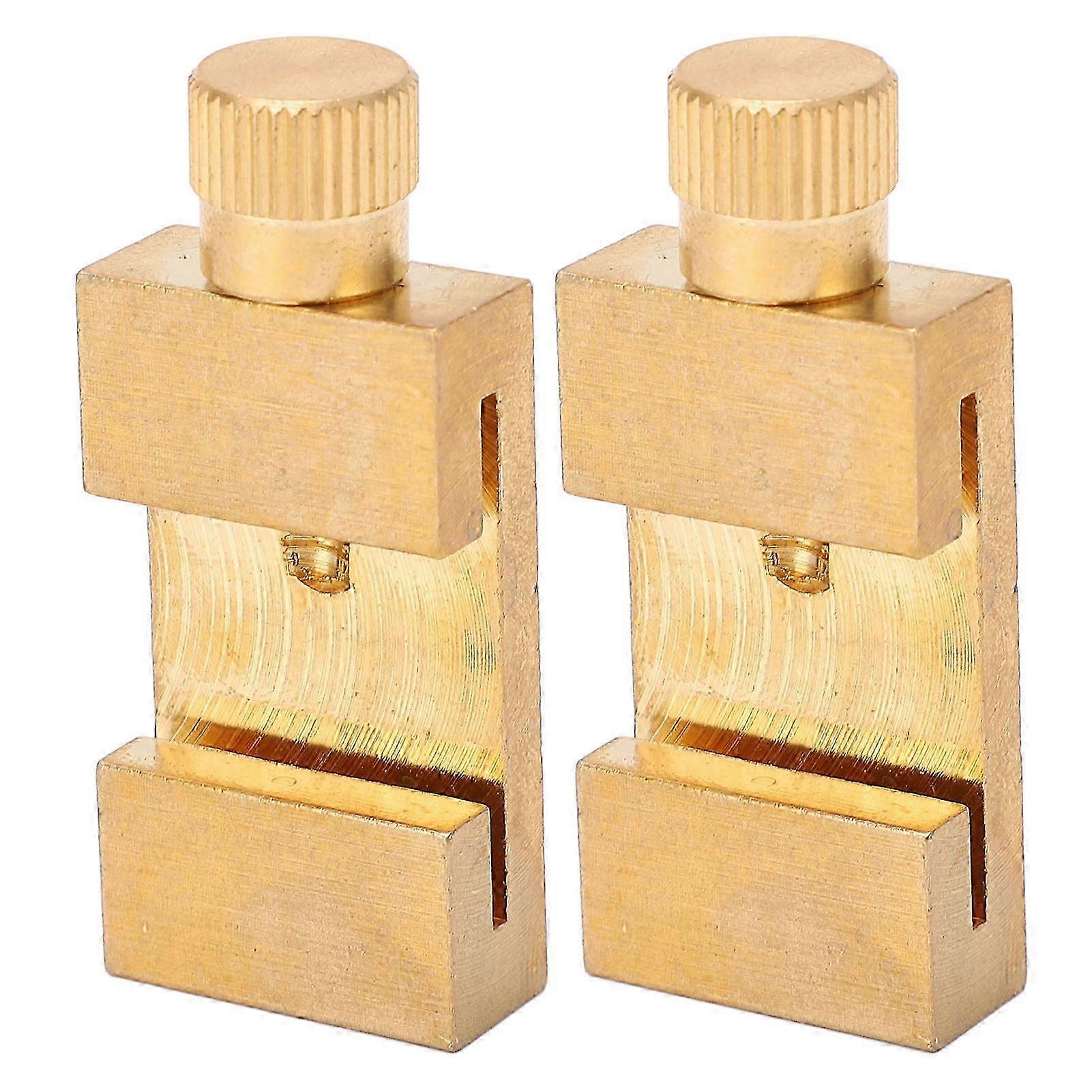 2Pcs Positioning Limit Block Brass Wear-Resistant Ruler Stops for Scribing and Locating
