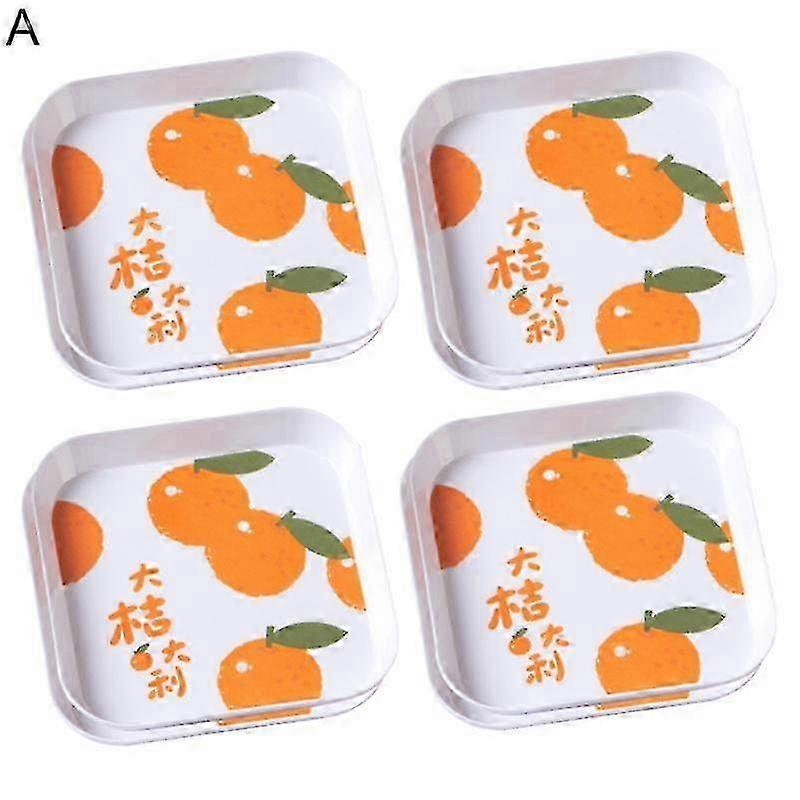 1 Set Strawberry Pattern Dessert Plate Stackable Melamine Unbreakable Dessert Dish for Gifting