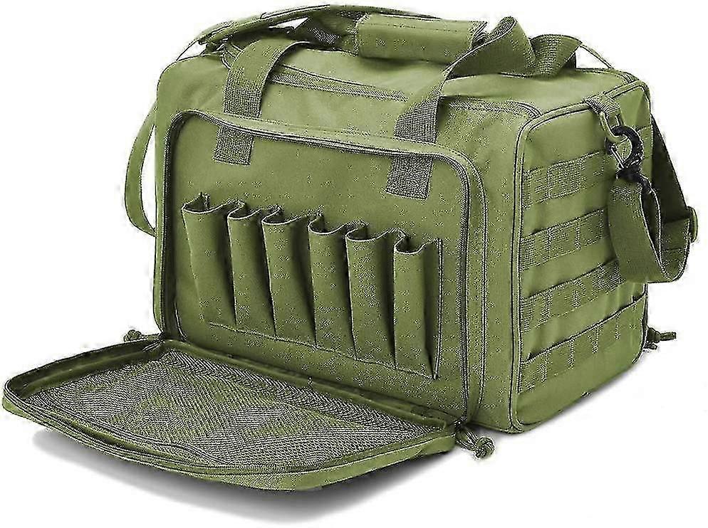 デラックスピストル射撃場ダッフルバッグ(アーミーグリーン)スポーツ射撃に適しています