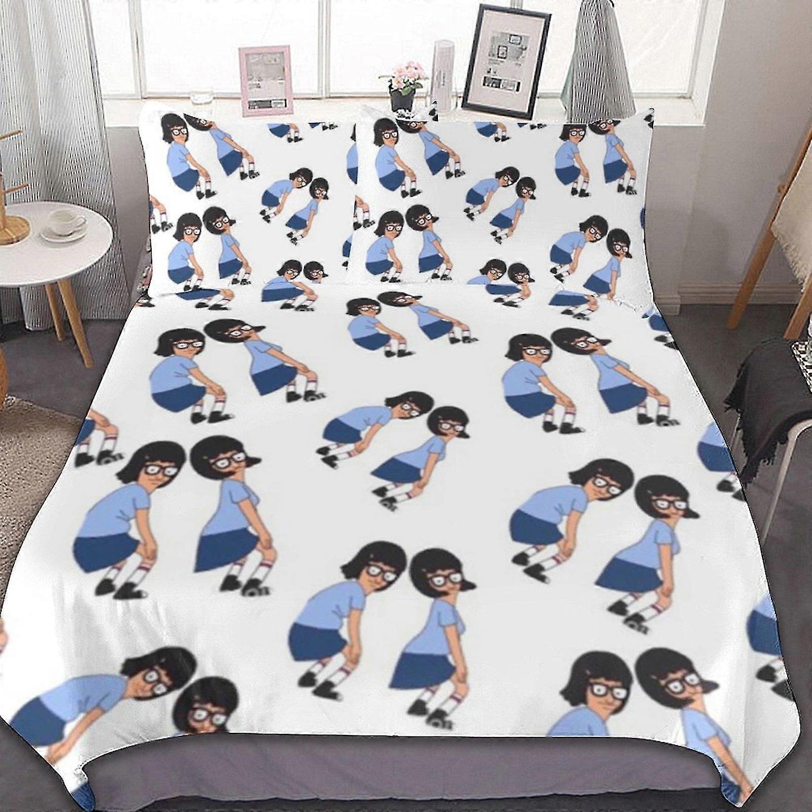 Conjunto de lençóis confortáveis de 3 peças com capa de edredom respirável e 2 fronhas para todas as estações