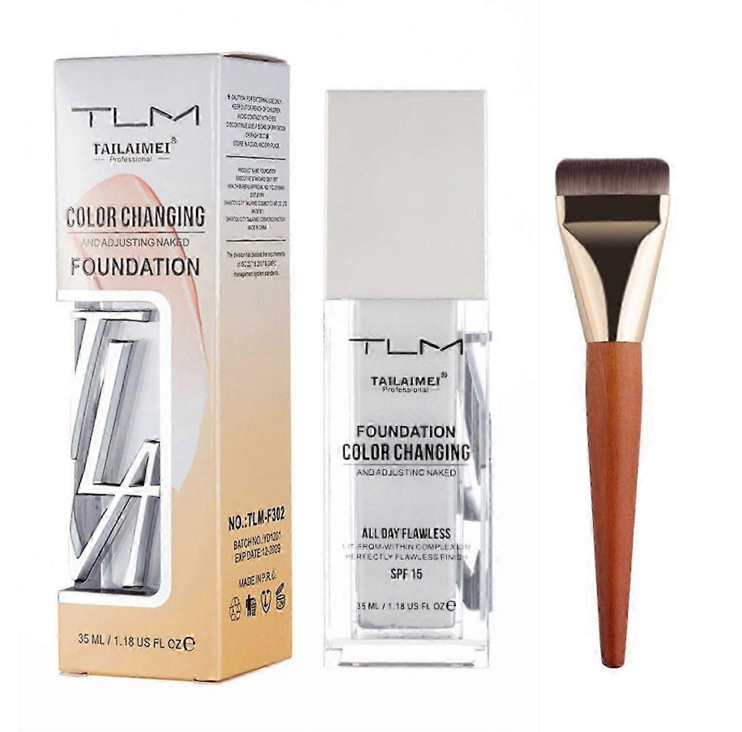 Colour Changing Liquid Foundation Κρύβει Ρυτίδες &; Γραμμές, Color Changing Foundation BB Cream Makeup Base Concealer Cover Ενυδατικό, Με Μακιγιάζ Bru