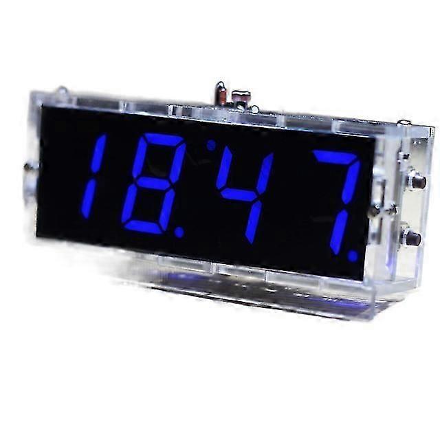 2025 Latest Model DIY Digital LED Clock Kit 4 Digit Light Control with Clear Case