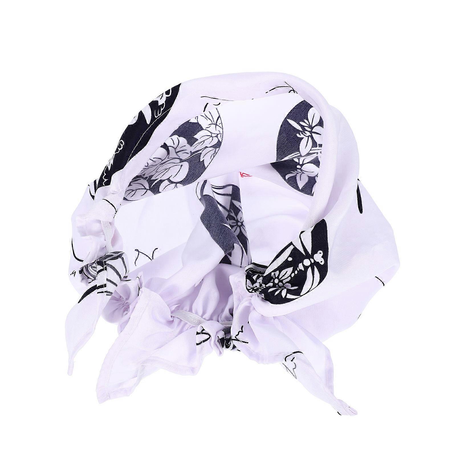 Unisex Adjustable Chef Hat Japanese Style Cooking Cap Comfortable Elastic Kitchen Headwear for Restaurants and Cooking Schools White