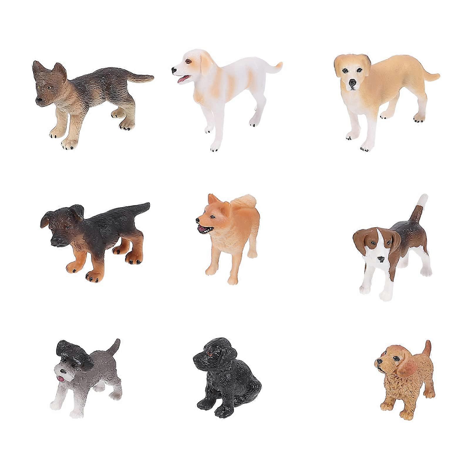 9piece Living Dog Model Set from Realistic Animal Figures for Home Decor and Simulation, for Pet Lovers and Children's Parties