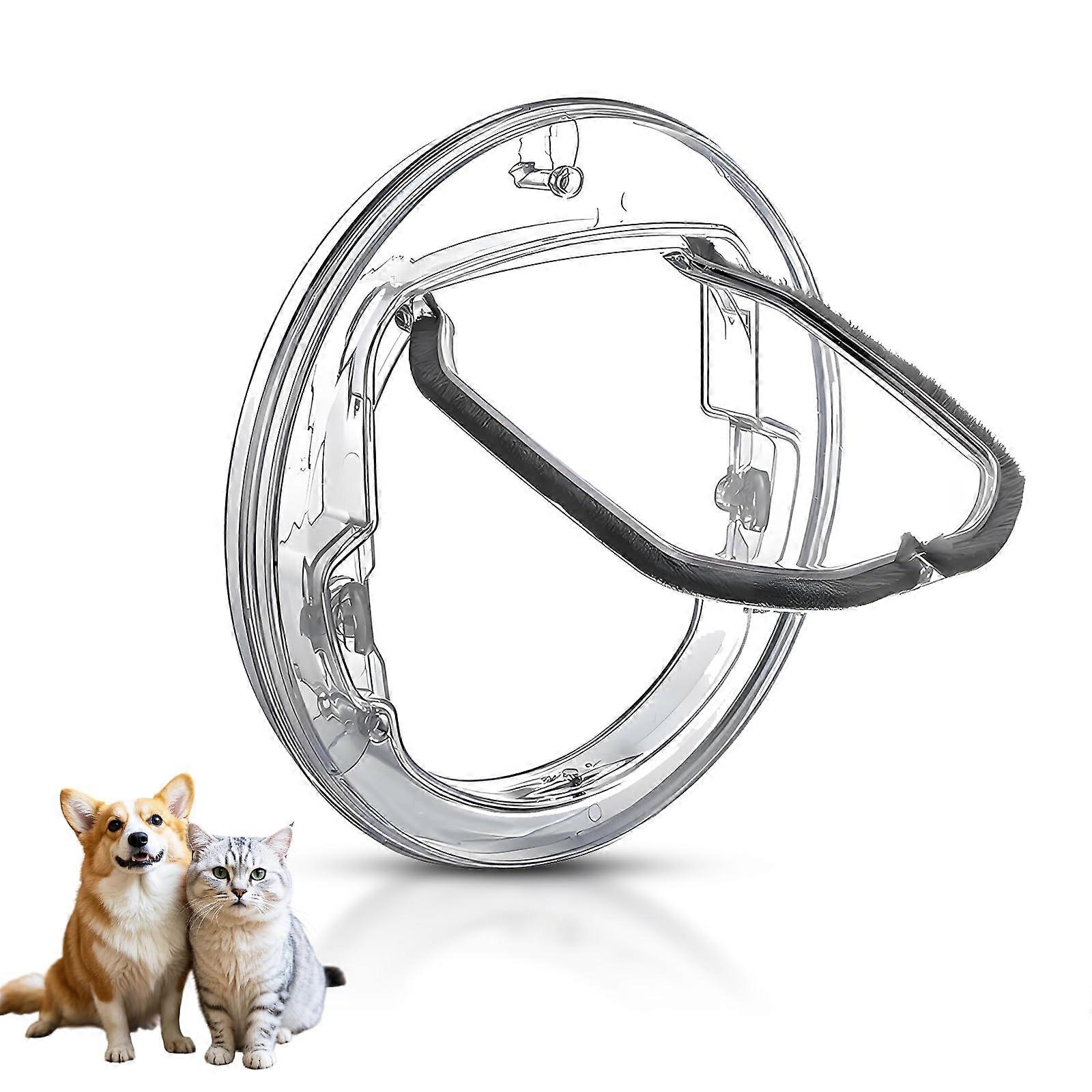 Cat Flap with 4-Way Lock, Weatherproof Pet Door for Windows and Sliding Doors, Glass Door Pet Access for Cats and Small Dogs