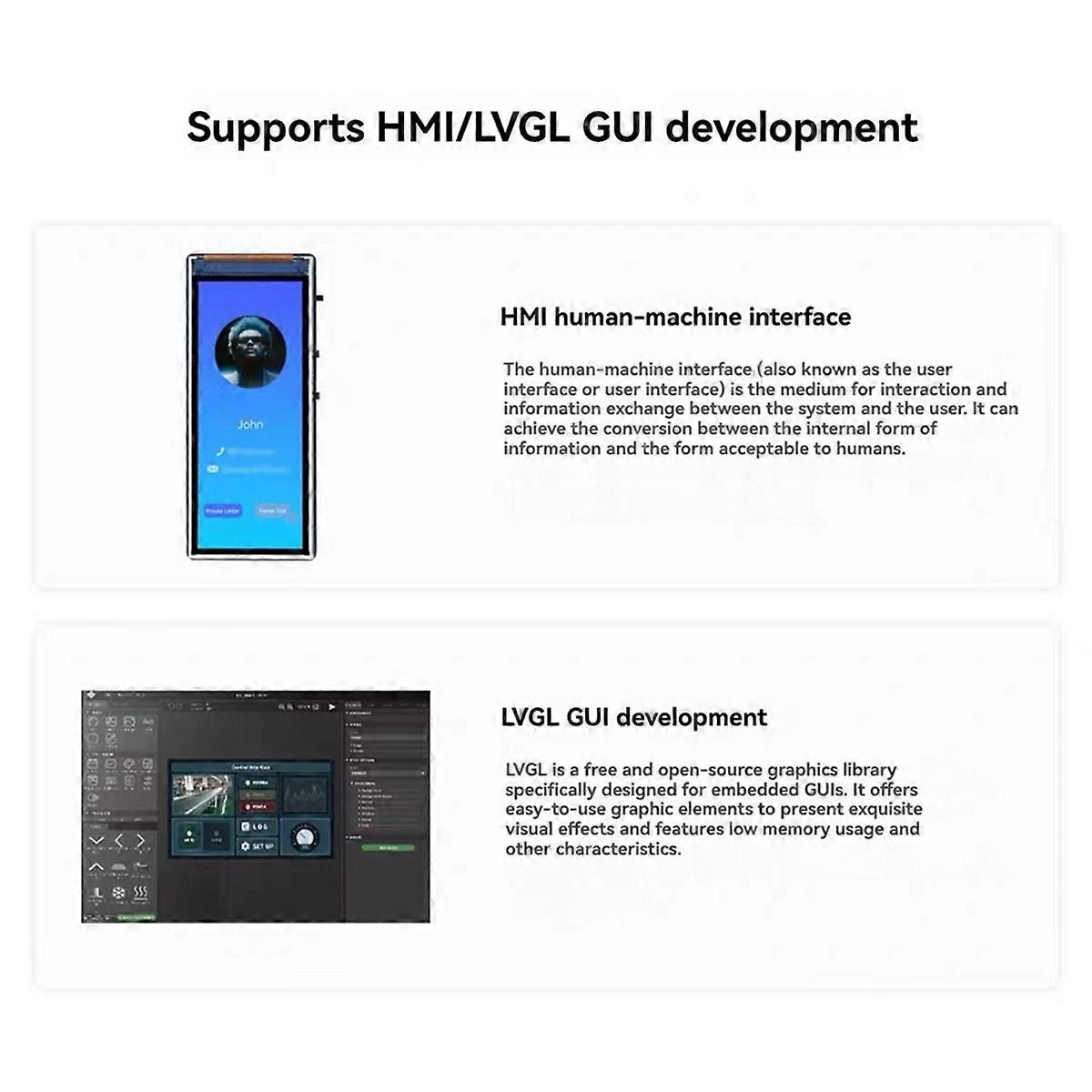 ESP32-S3 3.16 بوصة شاشة LCD لوحة تطوير 3.16 بوصة 320x820