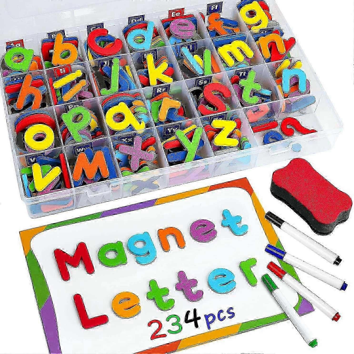 244 Pcs Magnetic Letters Numbers Set, Uppercase Foam Alphabet ABC 123 , Educational Toy Set