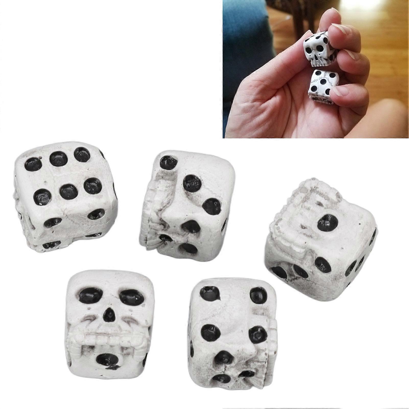 ホームパーティー用5ピーススケルトンダイススカル6面樹脂オーナメントゲームアクセサリーセットキット