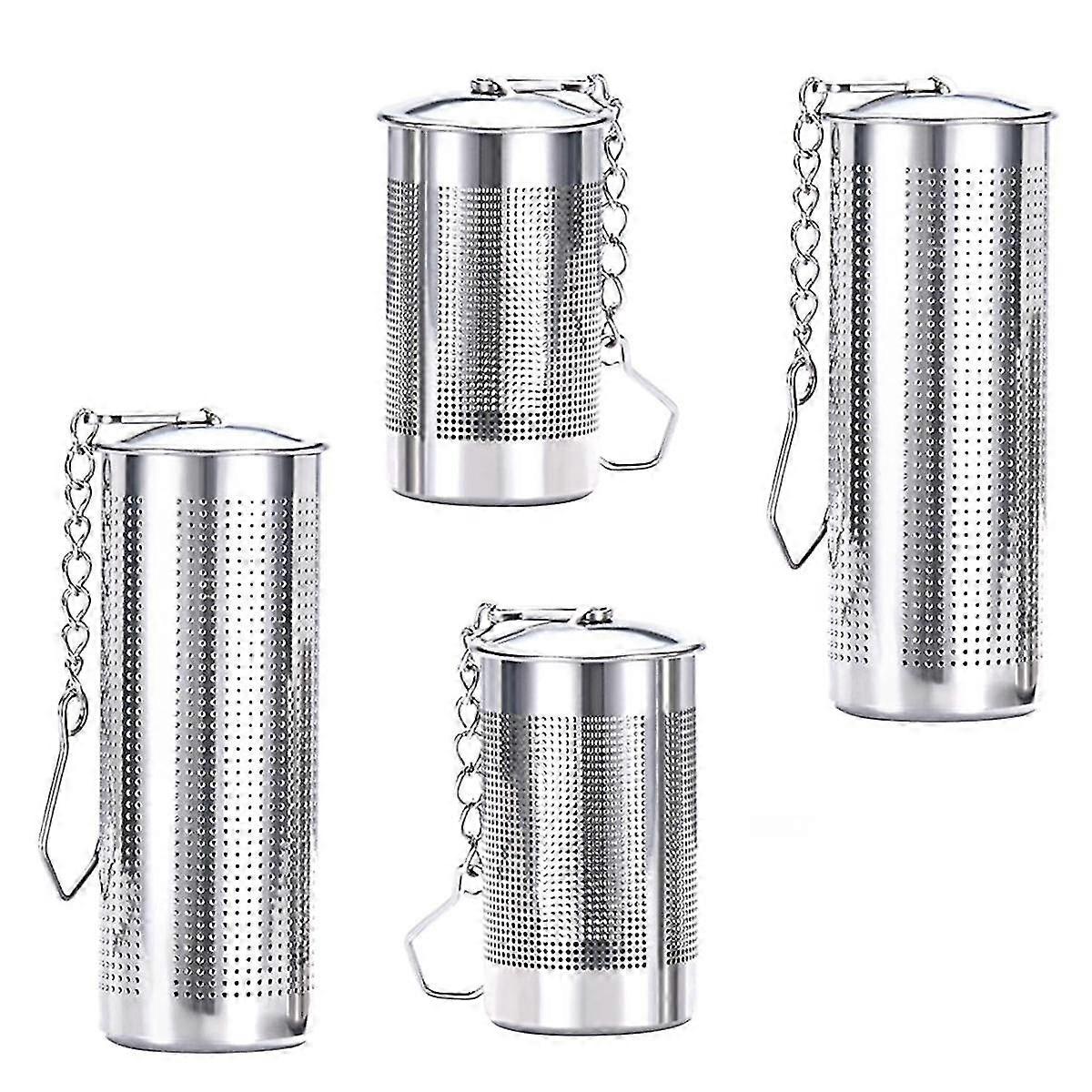 4PCS Tea Infusers for Loose Tea,Tea Filter with Lid,Stainless Steel Tea Strainer with Chain Hook, T