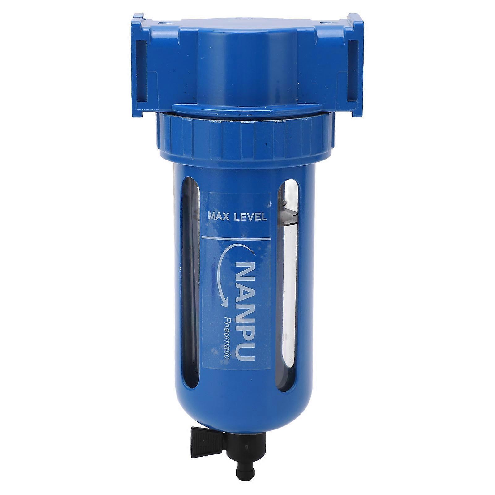 Compressed Air Filter Manual Drain Zinc Alloy Stainless Steel High Hardness Air Compressor Water Separator 1/4in NPT