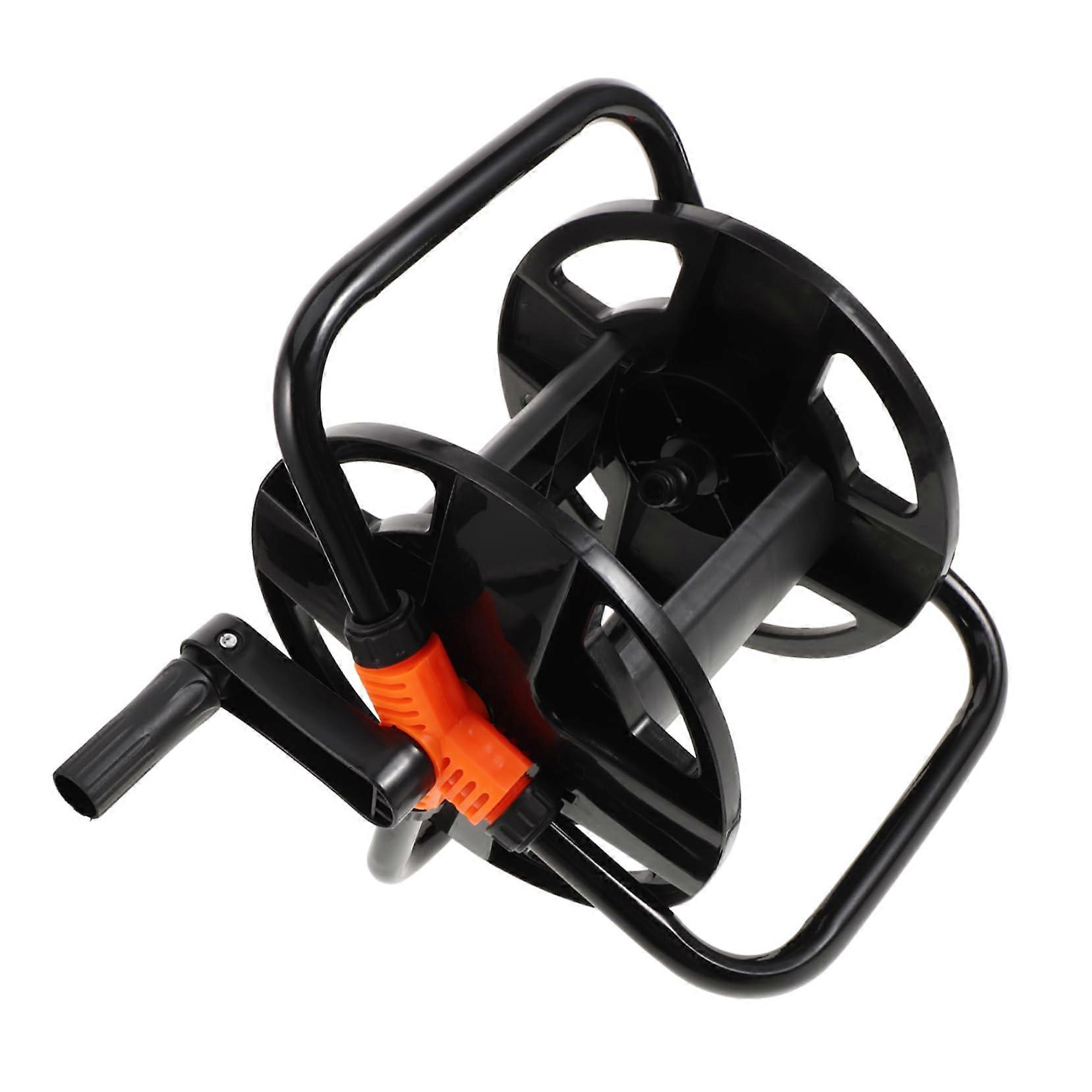 Garden hose storage system Sturdy hose reel with easy winding mechanism for garden irrigation, durable and weatherproof for storing garden hoses.