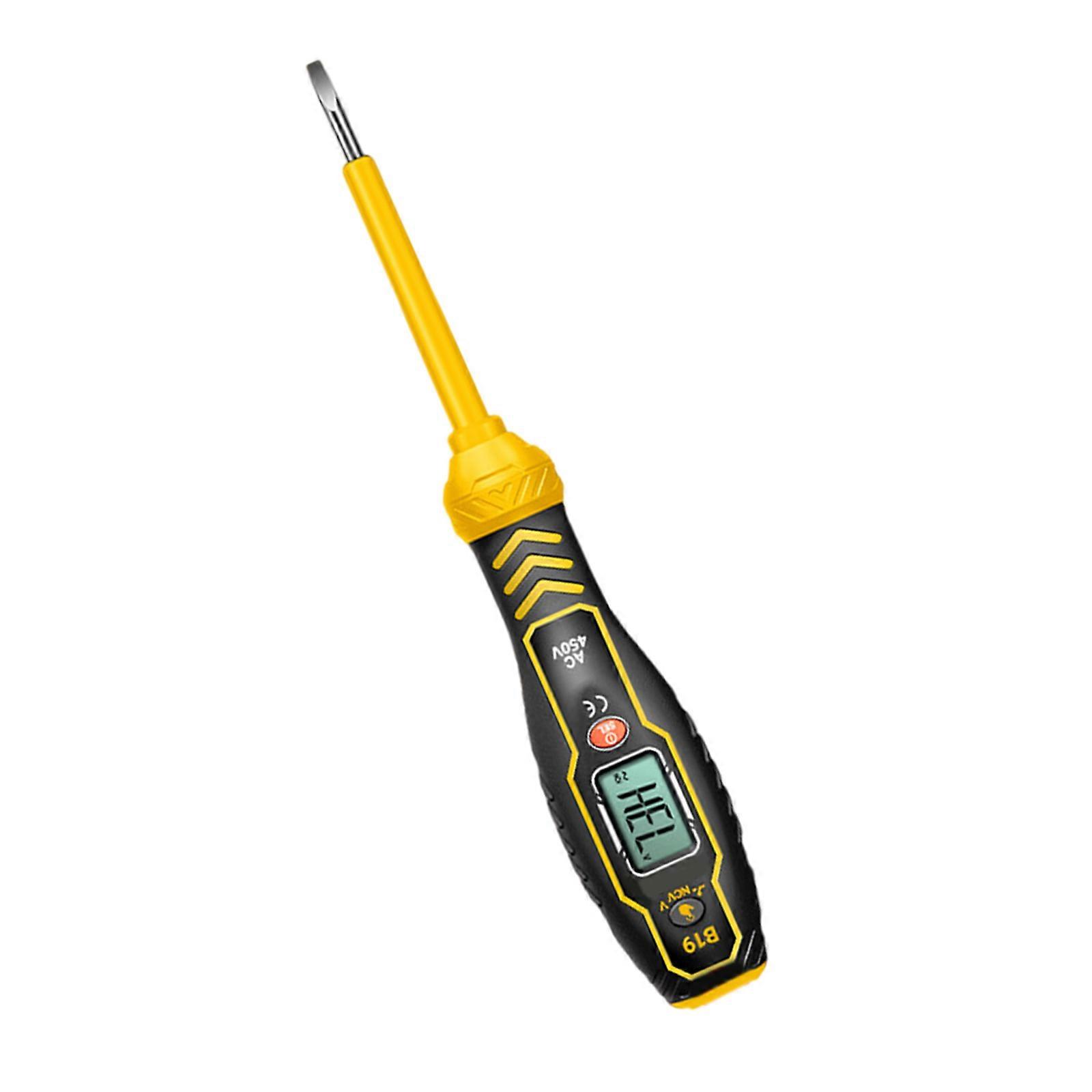Voltage Tester, Electrical Tester, Non Contact Voltage Tester Electric Tester Pen, Voltage Detector, 11V-450V Yellow One length