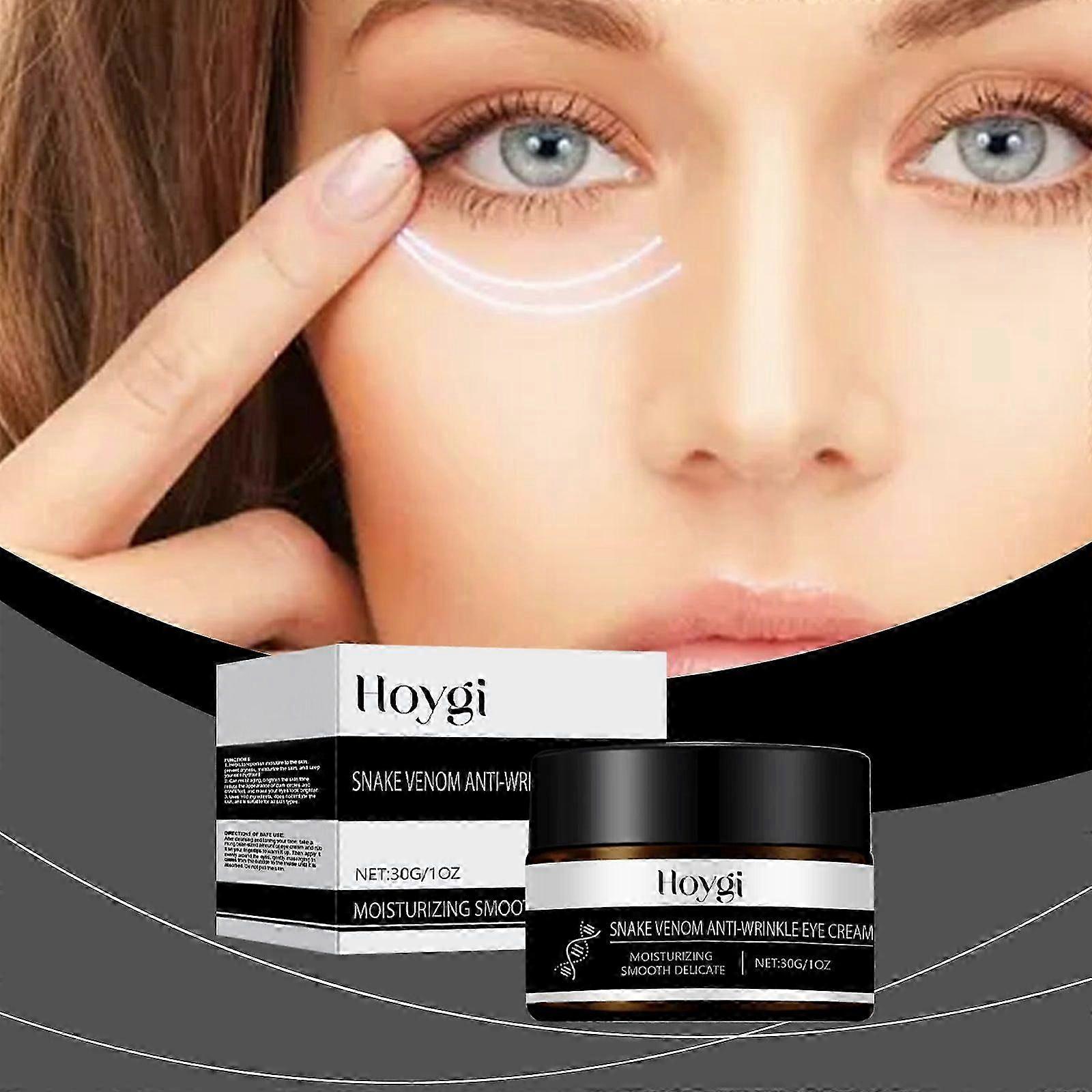 Firming Eye Cream, Snake Venom Peptide Eye Cream, Anti-Aging Under Eye Cream for Dark Circles Anti-Wrinkle Diminishing Eye Lines Lifting Firming