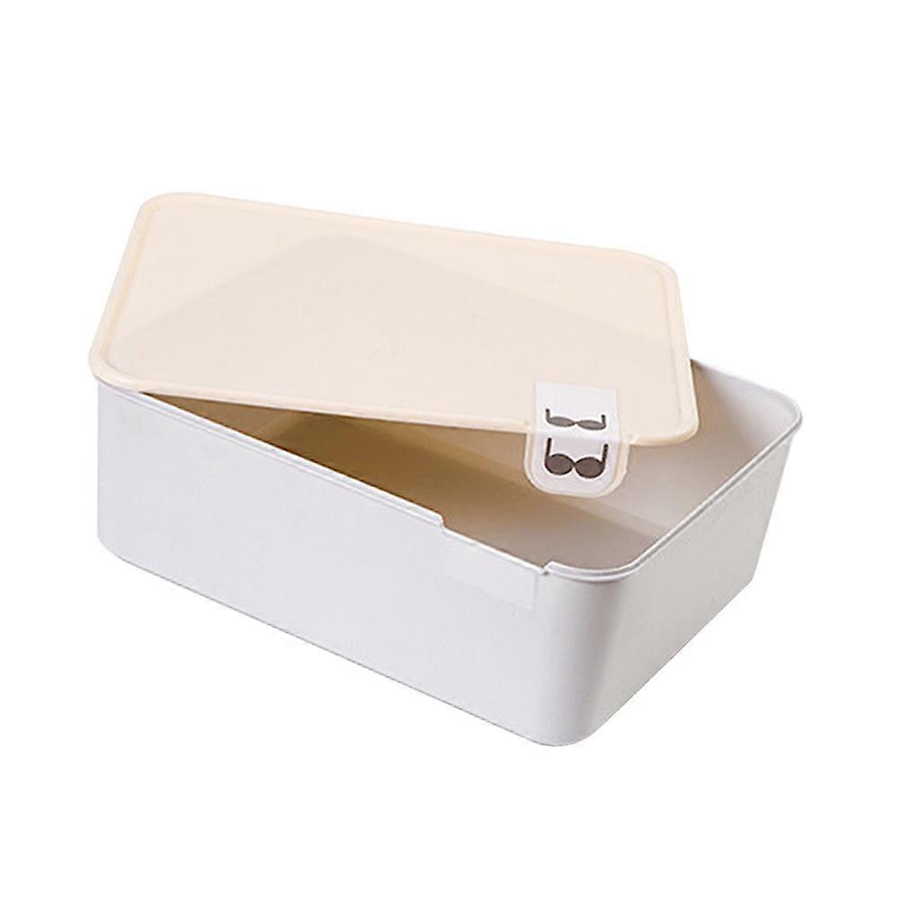 Dresser Organizer Underwear Bin Clothes Storage Box For Home Use Square Shape Covered With Marker 30 X 24.5 X 10.5 Cm Pp Storage 1Pcs
