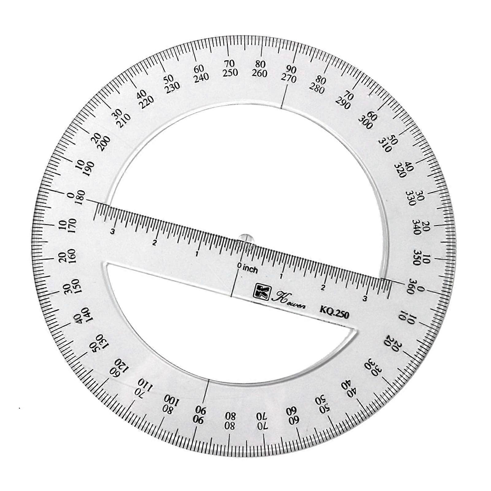 360 Protractor Ruler Goniometer 9.5' Rule Gauge Template Formwork Clear Large Protractor for Drawing Architecture in Classroom