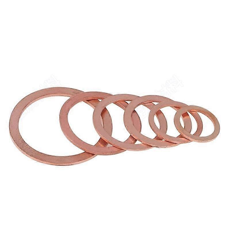 M64 Flat Copper Washers 3-Piece Set, Thin Gaskets 0.1mm Thickness, 49mm–80mm Outer Diameter, Sizes M64x80mm & M64x72mm