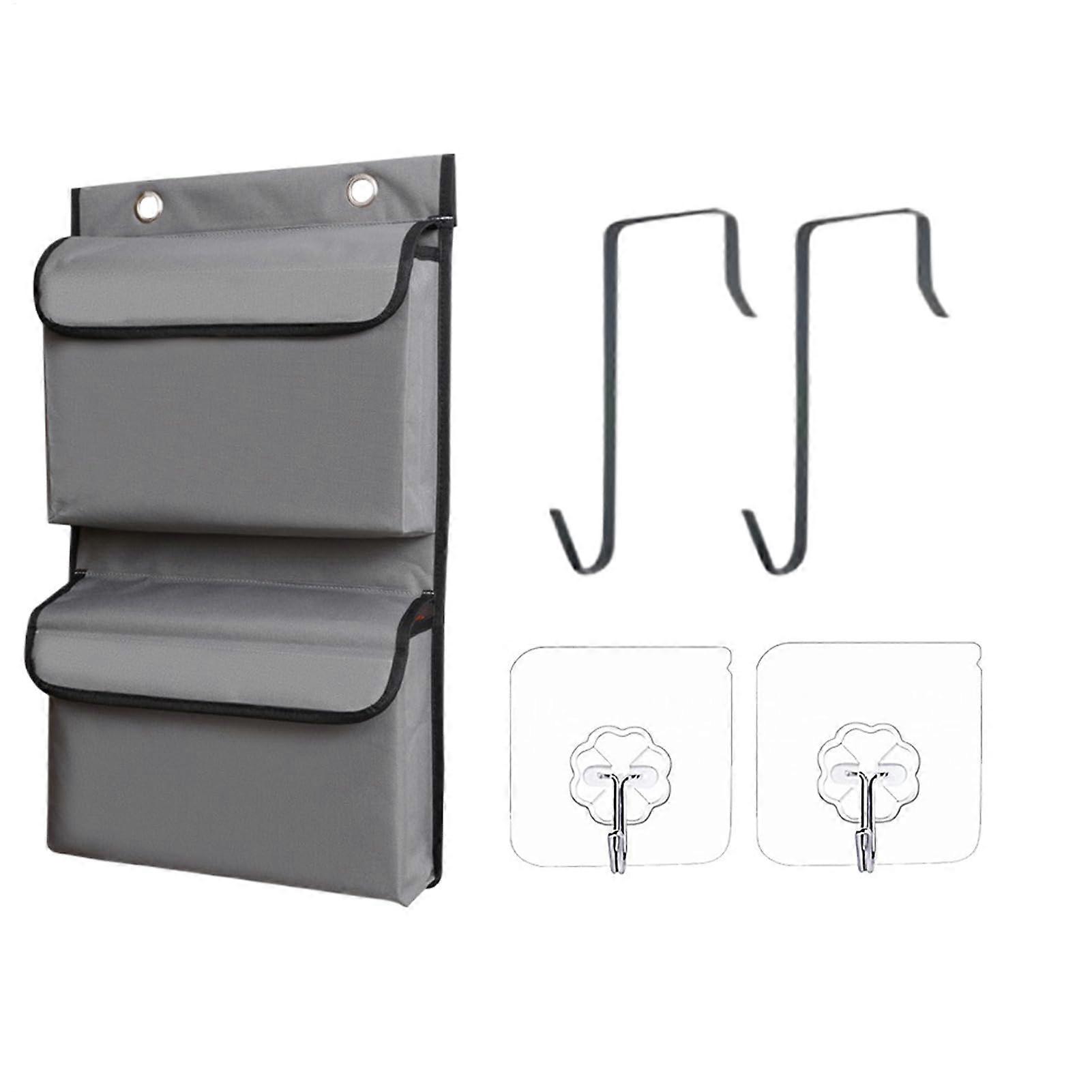 Door Organizer - Waterproof Vertical Wall-Mounted Storage Rack with Hooks and Dispenser for Entryway Laundry Pantry Closet