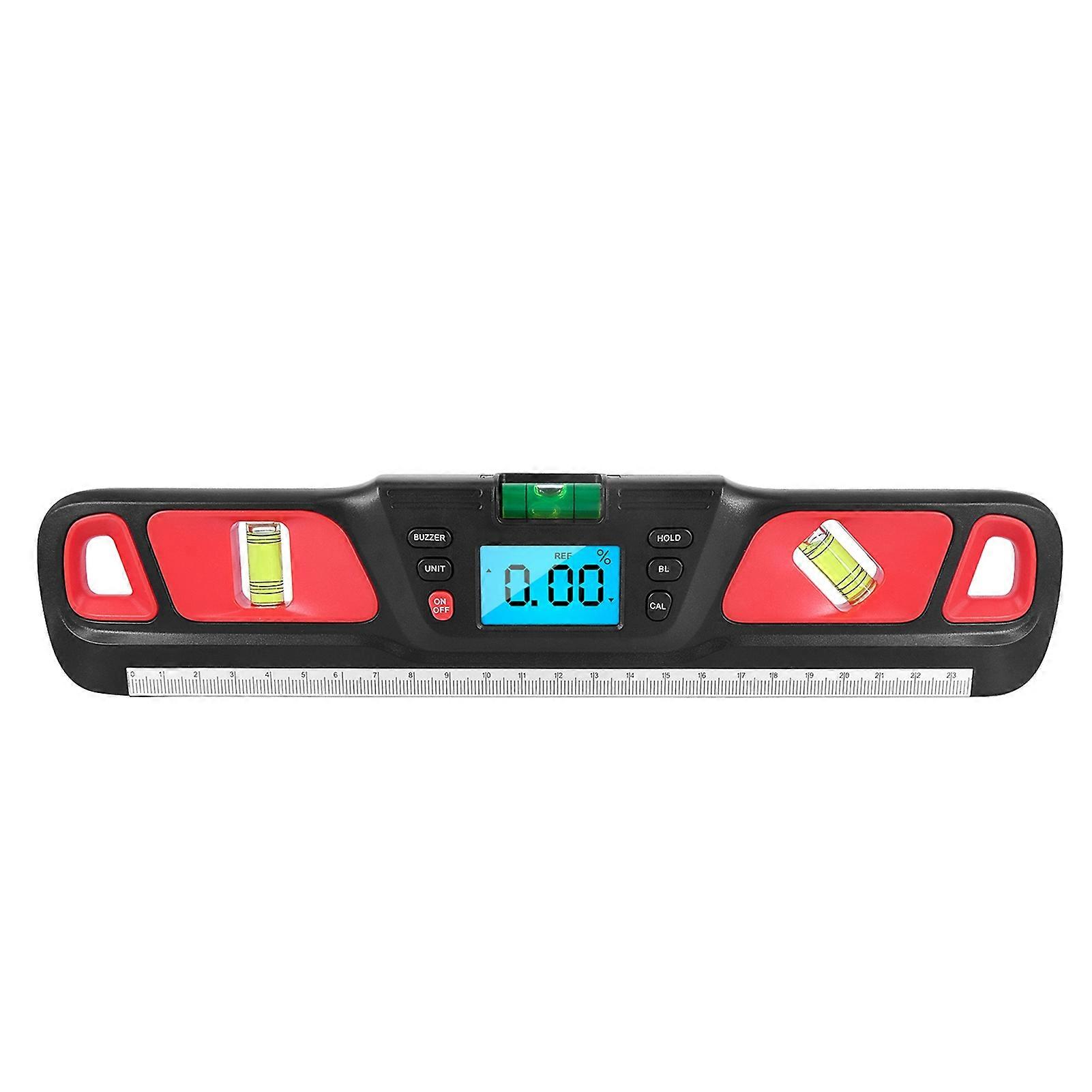 Digital Torpedo Level Protractor Magnetic 4x90°Measuring Range Electronic Angle Grader Inclinometer Electronic Level with Magnets Incline Test Rule