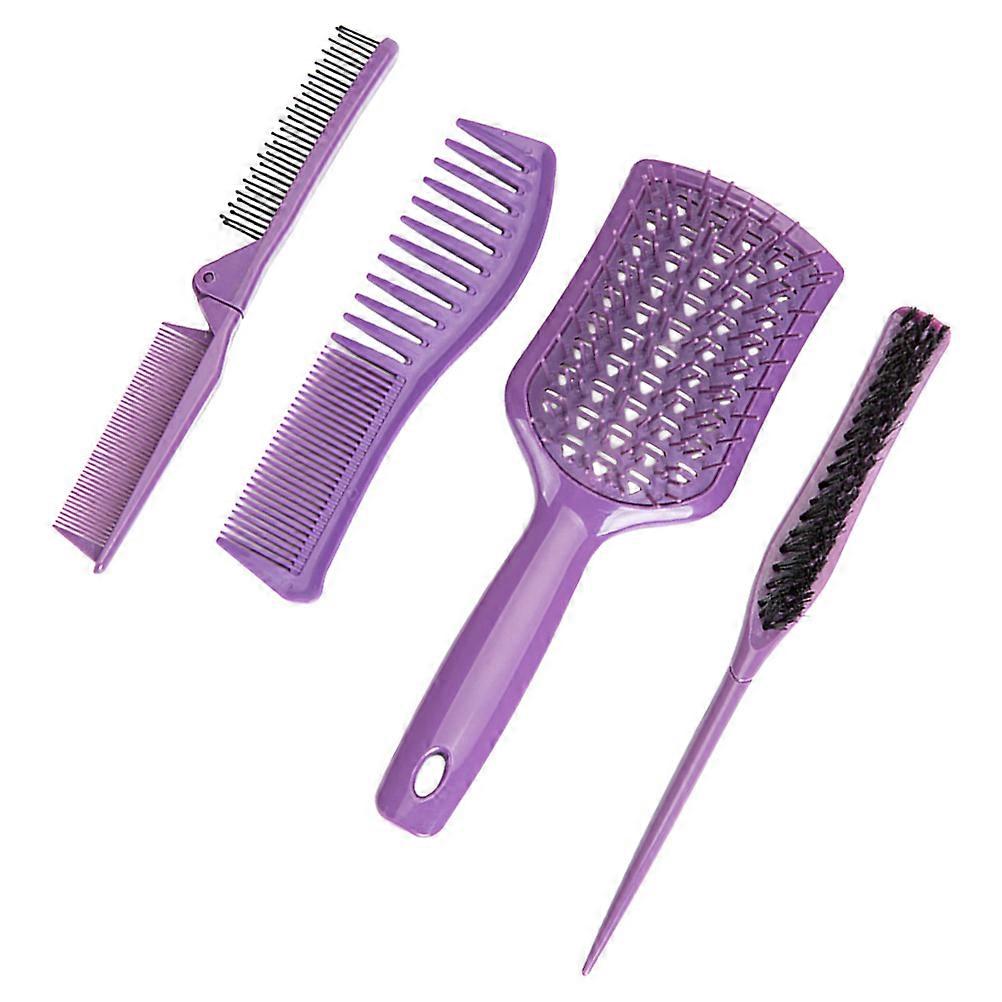 4pcs Hair Styling Comb Set Ergonomic Oil Comb for Men & Women, Multipurpose Comb for Cutting & Styling at Home or Salon