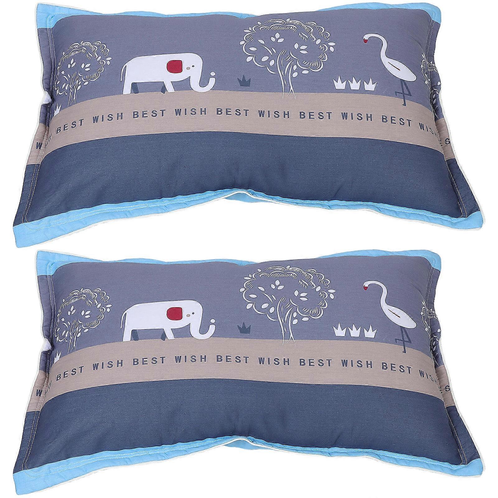Cotton Pillowcase Zippered Cover for Standard Pillow 1Pair Soft Protector