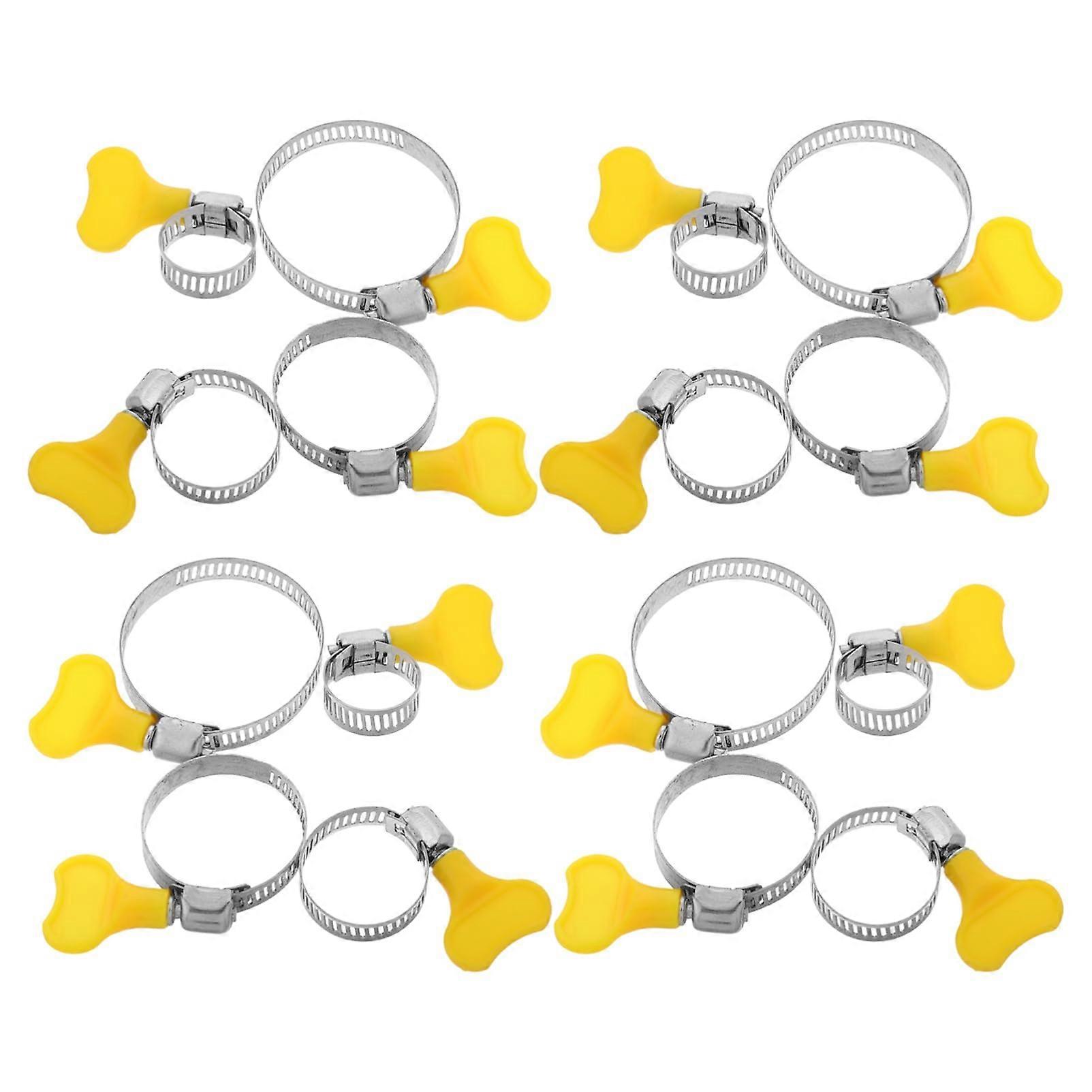 Hose Clamps 16-Piece Set, Adjustable Thumb Screw, For Sanitary And Machinery Applications, Ergonomic Grip