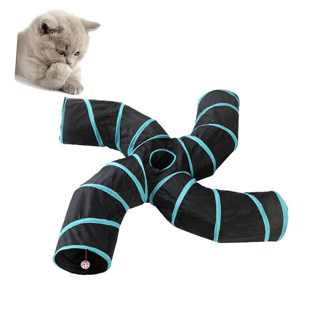 Cat Tunnel Shaped Foldable Pet Tube Cat Toy for Indoor Use for Babies and Kittens Interactive Cat Tunnel Toy