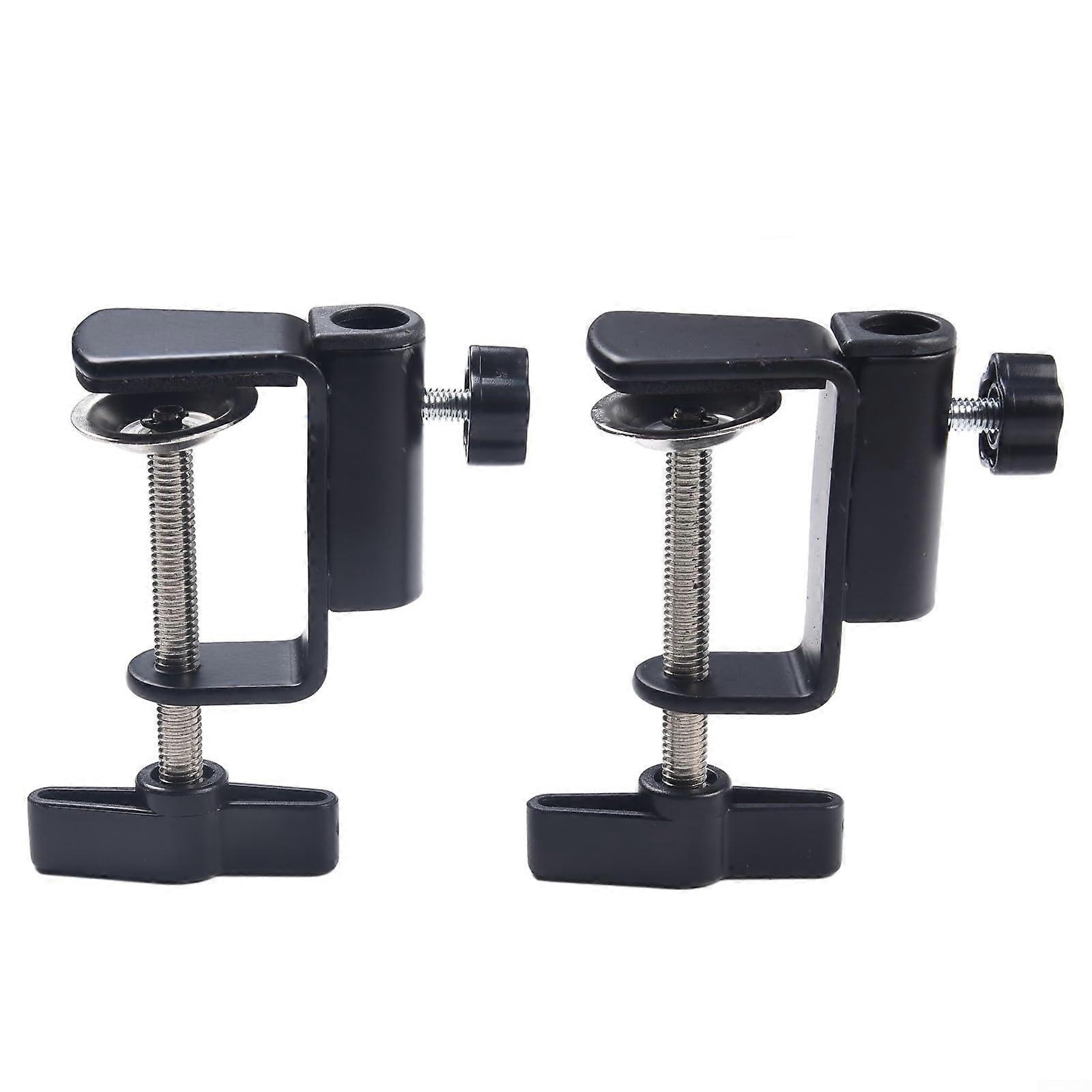 Microphone Clip CType Holder for Desk Lamp and Various Mounting Needs (Black), 2 Pieces