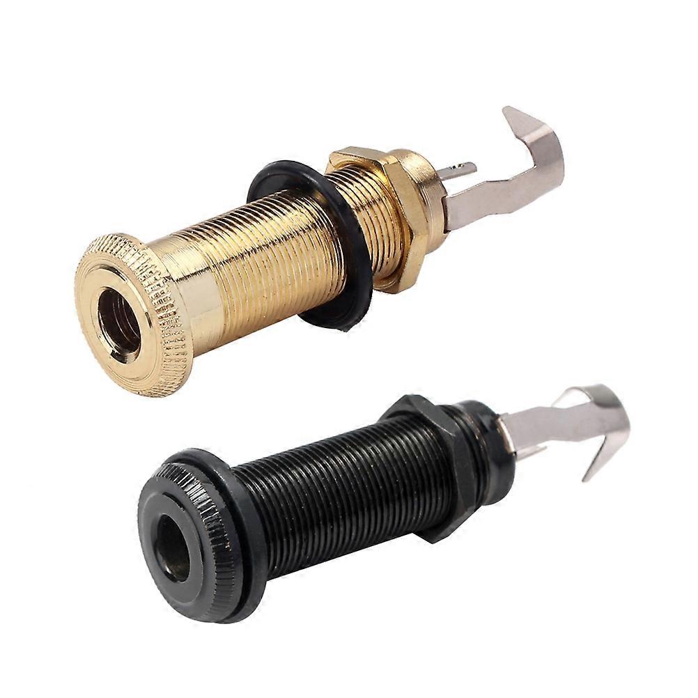 Threaded Cylinder Bass Guitar Endpin Jack Output Socket with Washer Nut for Easy Installation on Electric and Acoustic Instruments