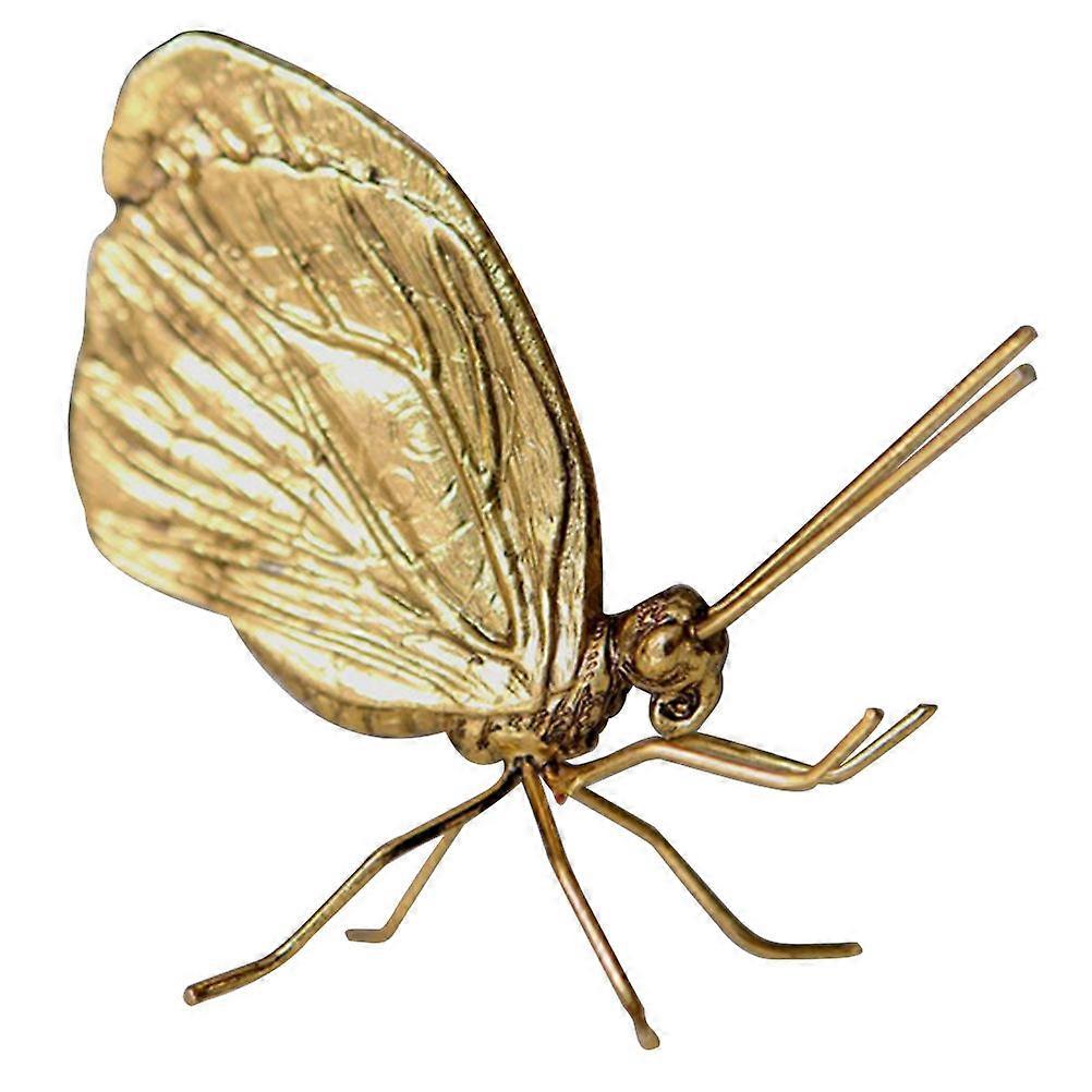 Vintage Style Brass Butterfly Decoration Statue Ornament 1 Set Detailed Craft