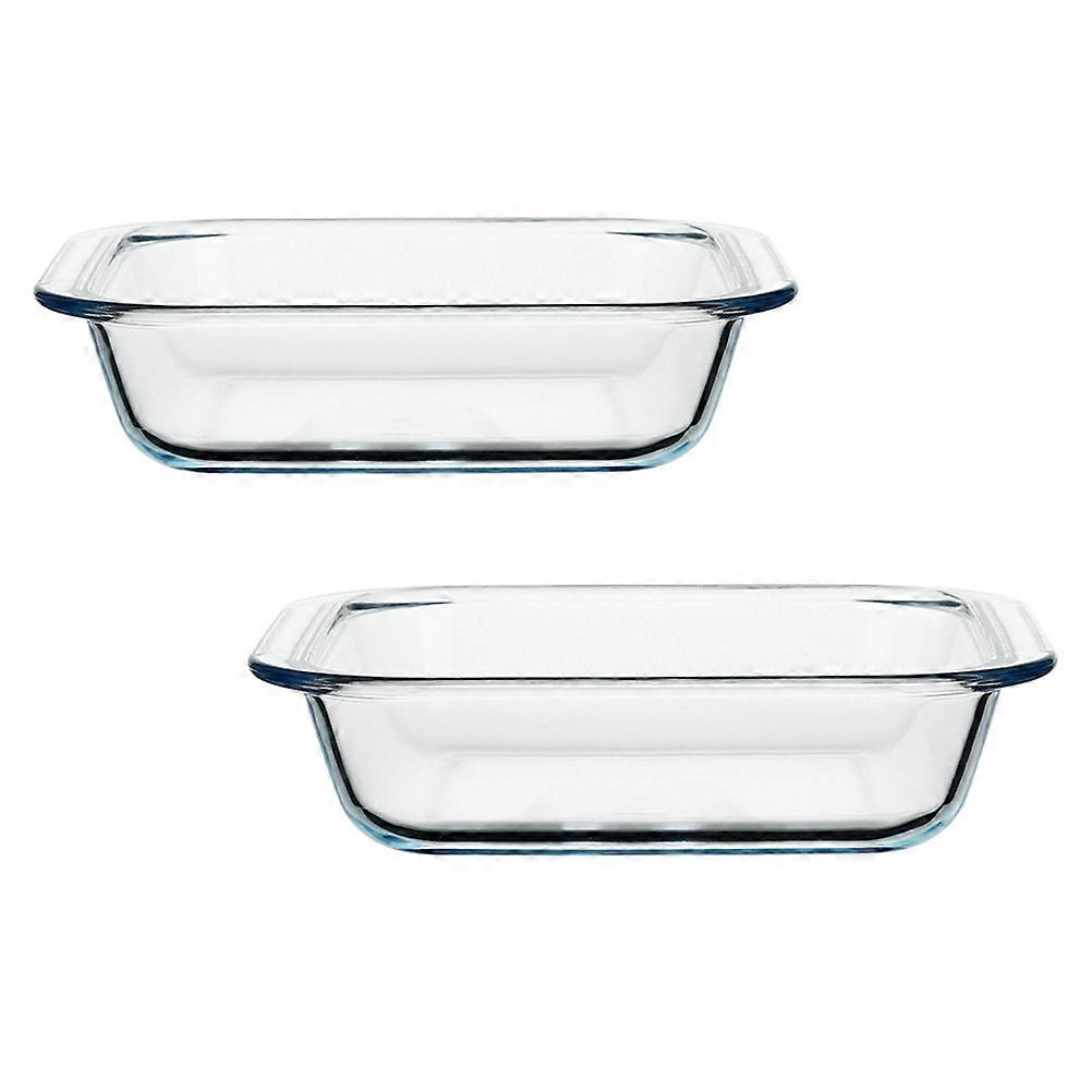 Plat à riz pour cuisson, lot de 2, en verre transparent résistant aux taches, pour usage domestique