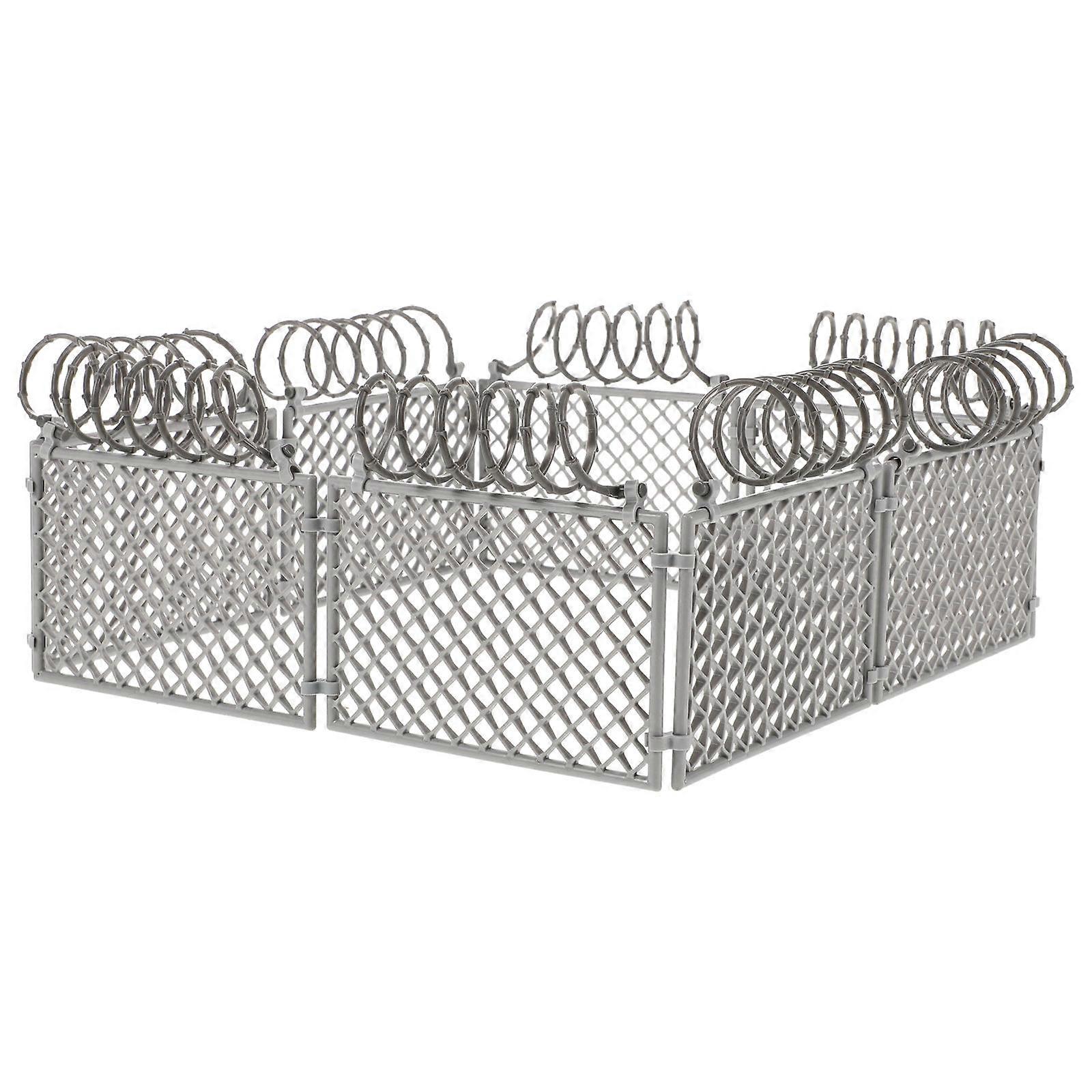 Versatile Design Mini Fence For Fairy Garden And War Scenarios Model Enthusiasts Light Grey DIY Assembly 1 Set