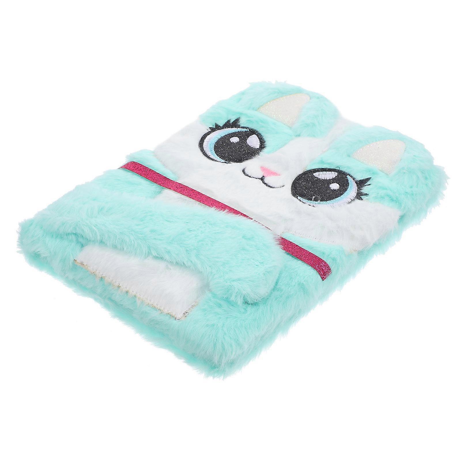 Kids Diary Fluffy Notepad Plush Notebook Cartoon For Students Green A5 Writing 1Pack