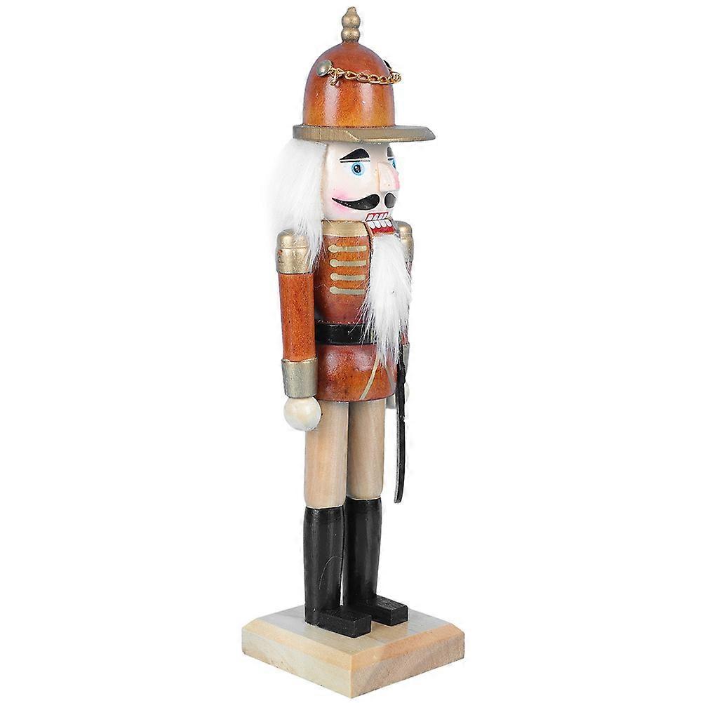 Wooden Nutcracker Soldier Decor Figure For Family Friends And Colleagues 25cm Holiday Gathering With Mouth Opening Feature 1 Pcs