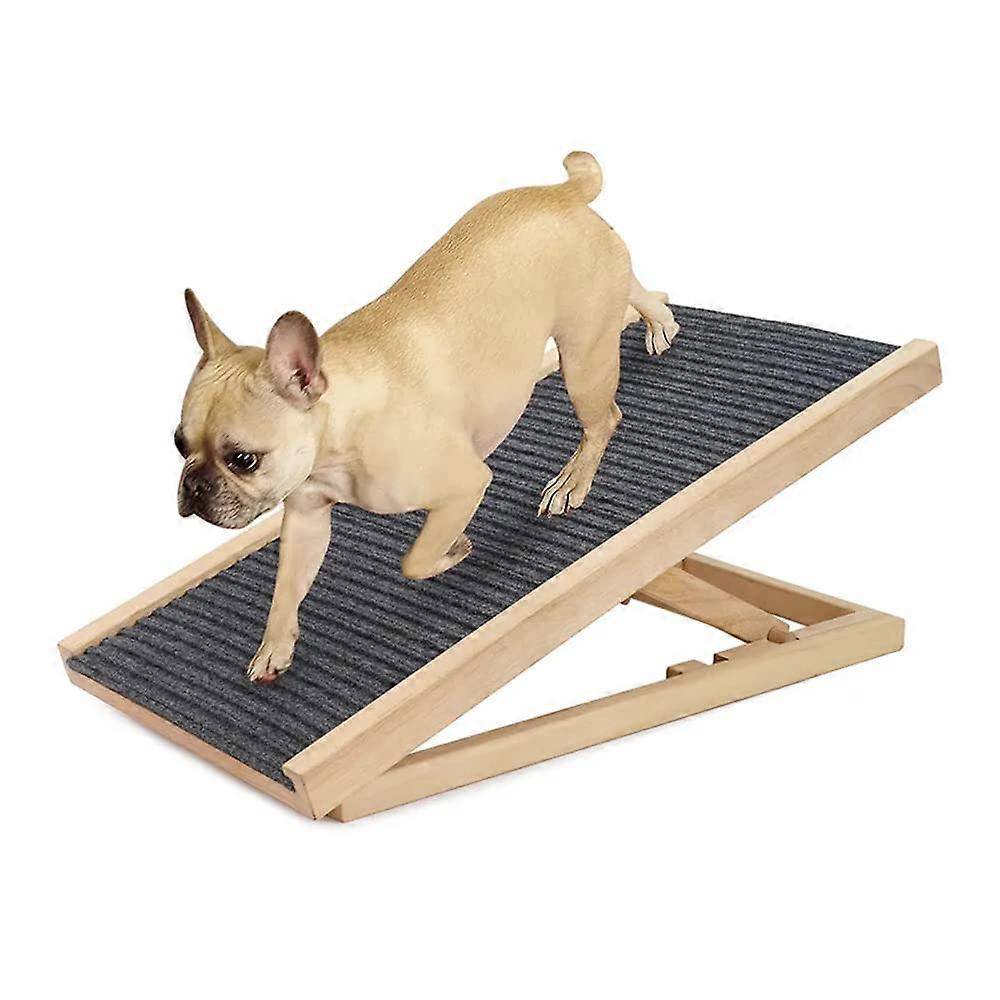 Dog Ramp, Adjustable Foldable Pet Ramp with NonSlip Fabric, Supports up to 80 Pounds