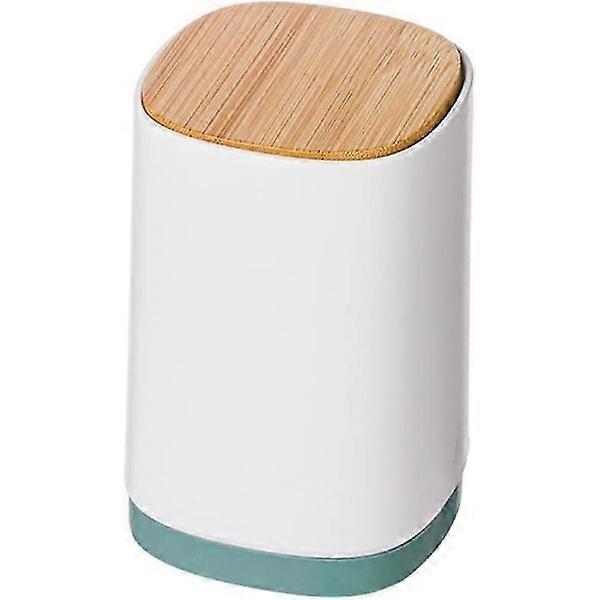 Large multi-functional divided cotton swab pusher, automatic toothpick box, floss storage, toothpick jar, green