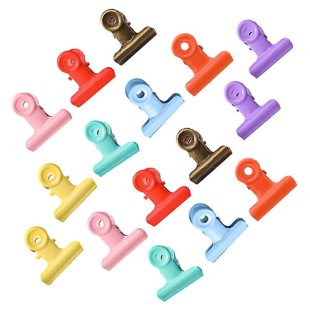 16 Pieces Metal Clips for Documents Food Bags and Bills Assorted Colors Easy to Use for Home
