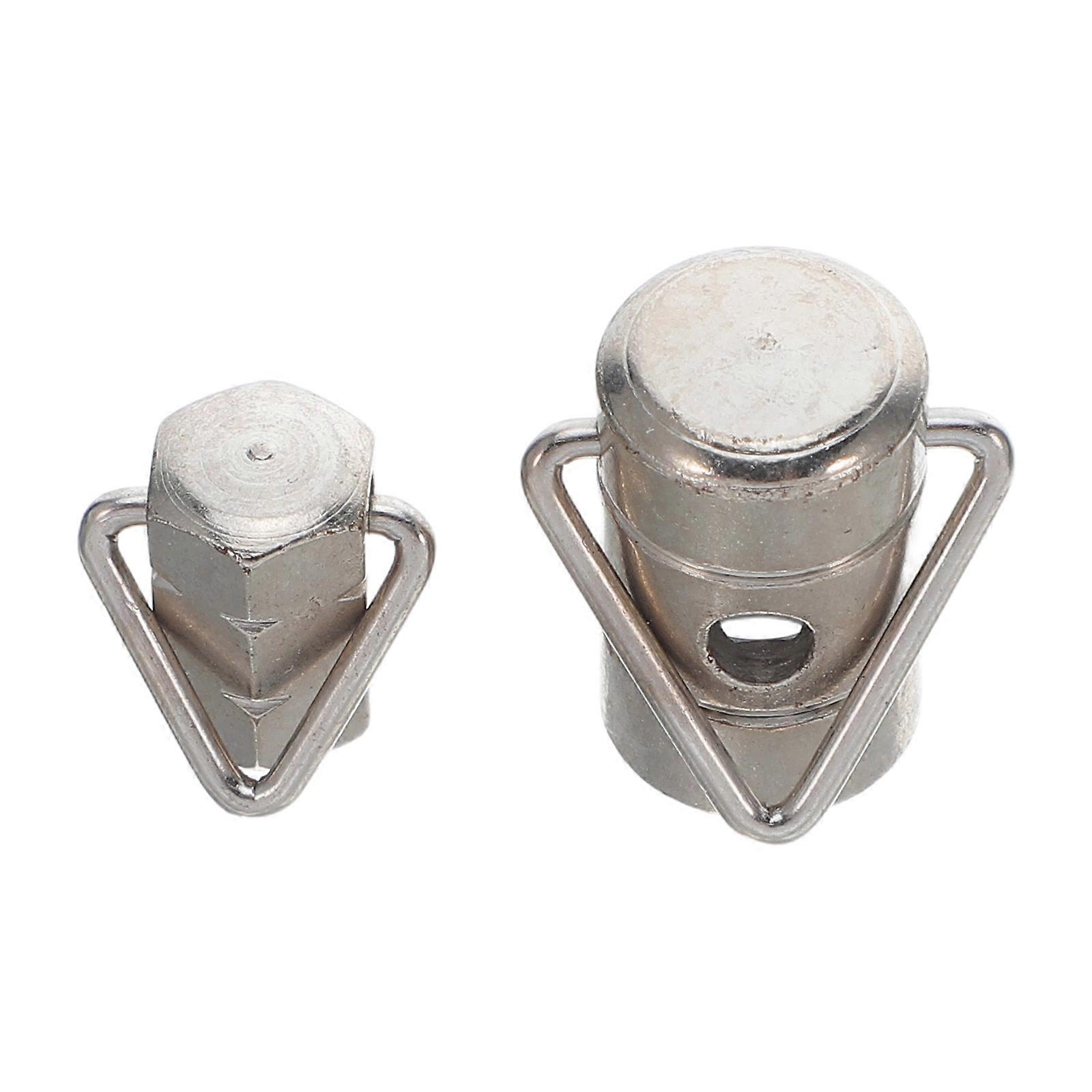Banjo Strap Lock Buttons for Guitar Use Silver Metal Ensures Sturdy Secure Locking Position Easy to Mount Small and Large Size