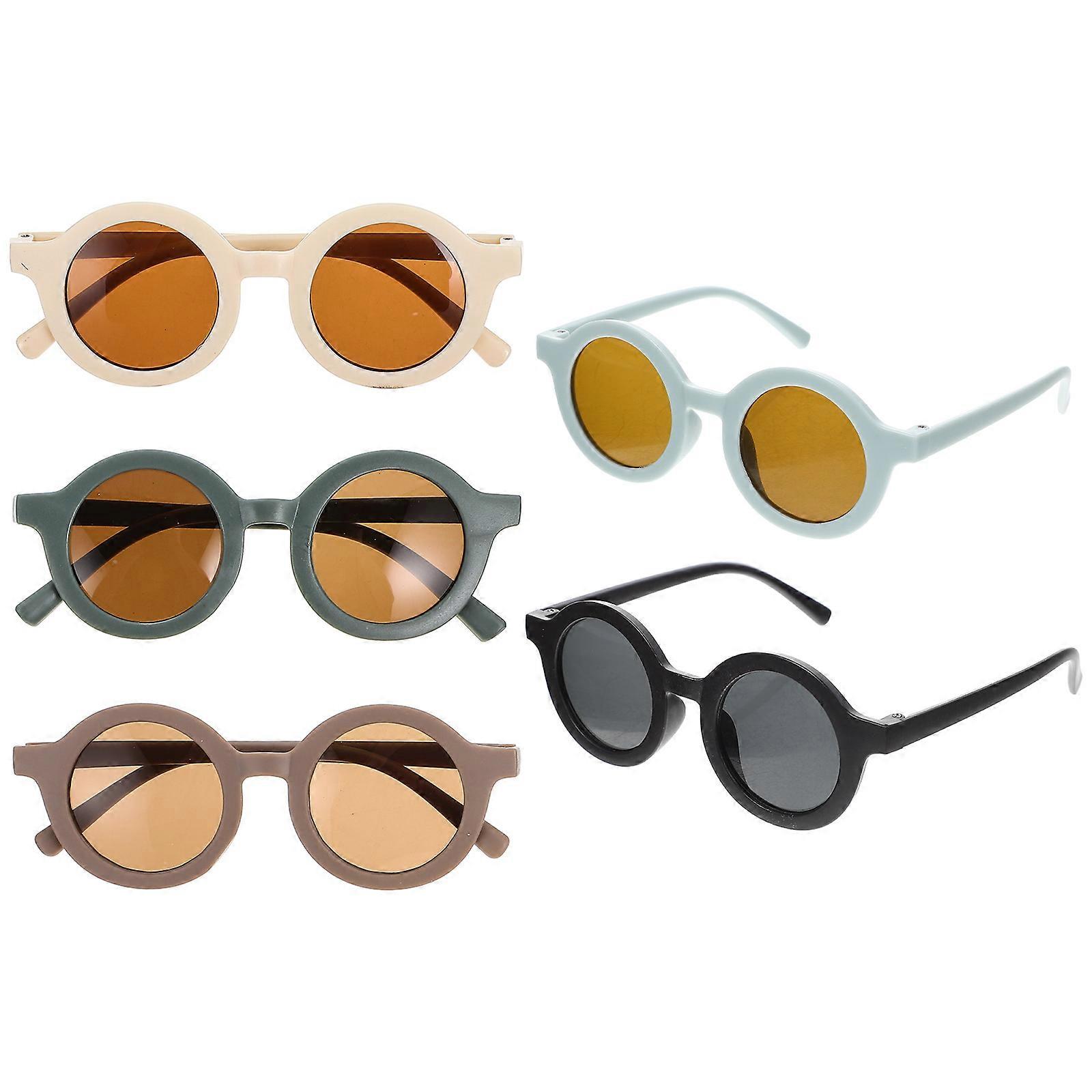 Kids Party Sunglasses 5 Pairs Colorful Eyeglasses With Round Frame For Holiday Celebrations In Assorted Color