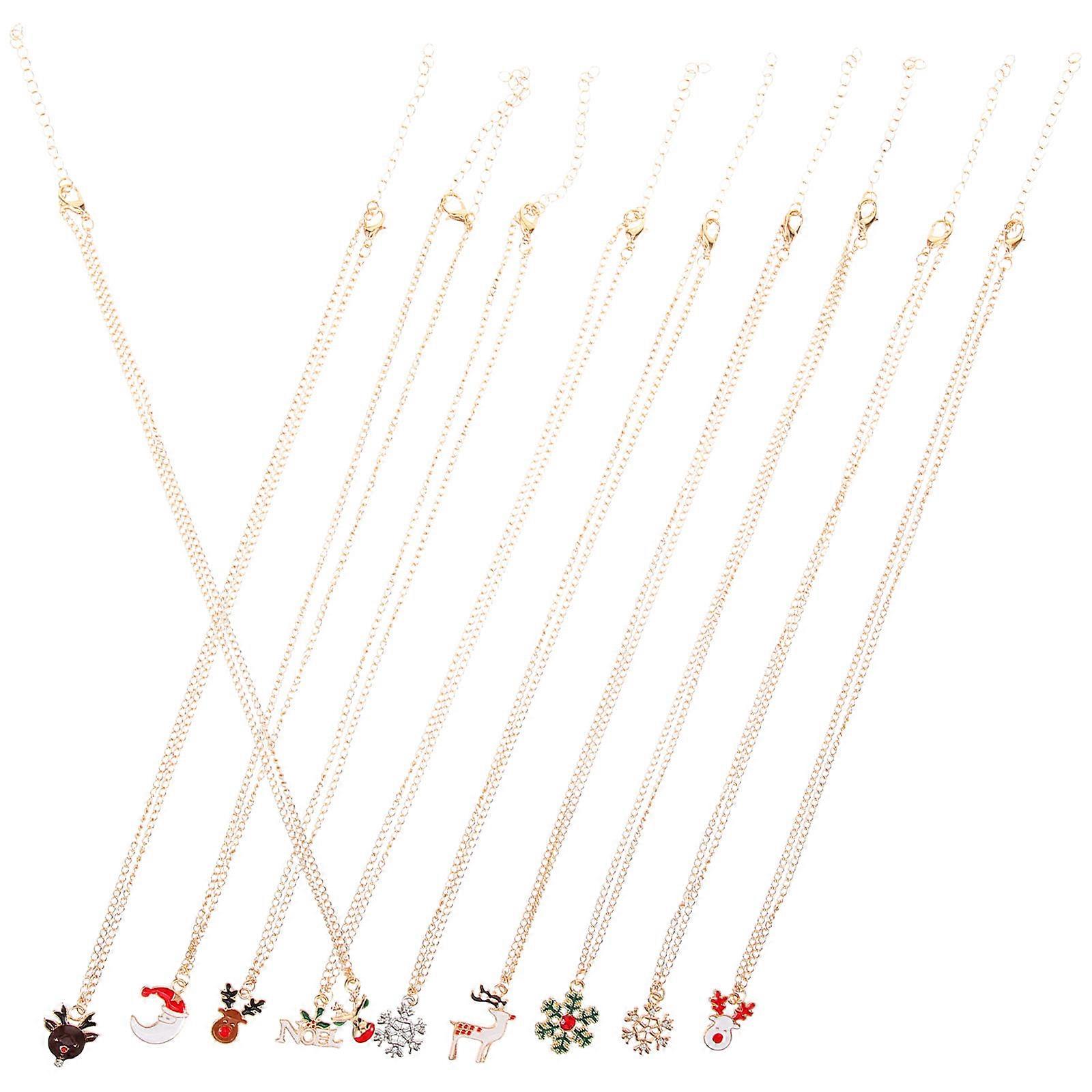 Dangle Design Christmas Jewelry Chains For Friends In Assorted Color With Beautiful Appearance 10Pcs