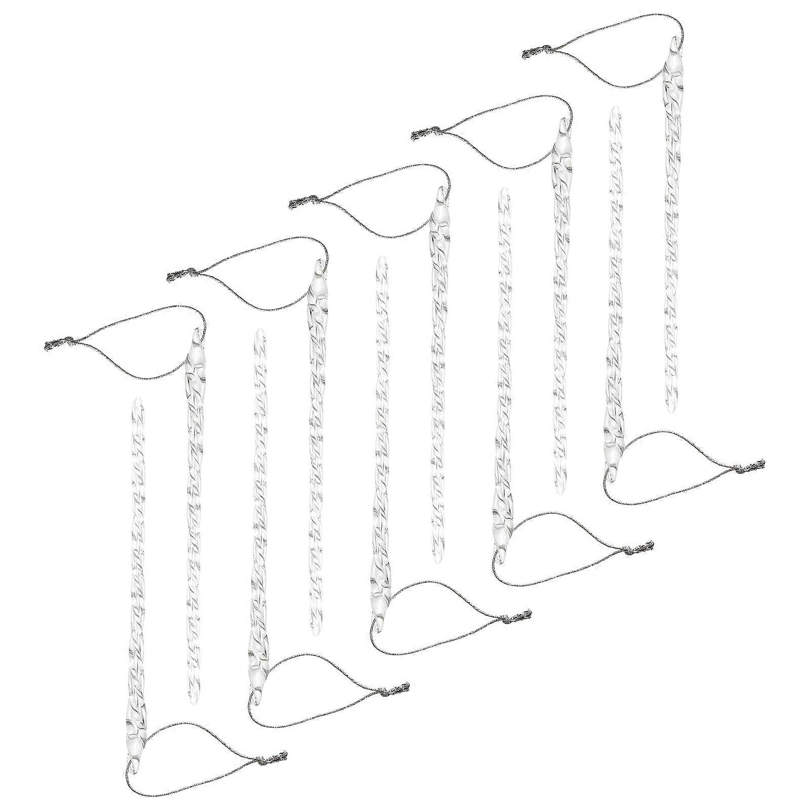 Twisted Shape Transparent Ornaments For Festive Atmosphere In Home And With 10Pcs Set