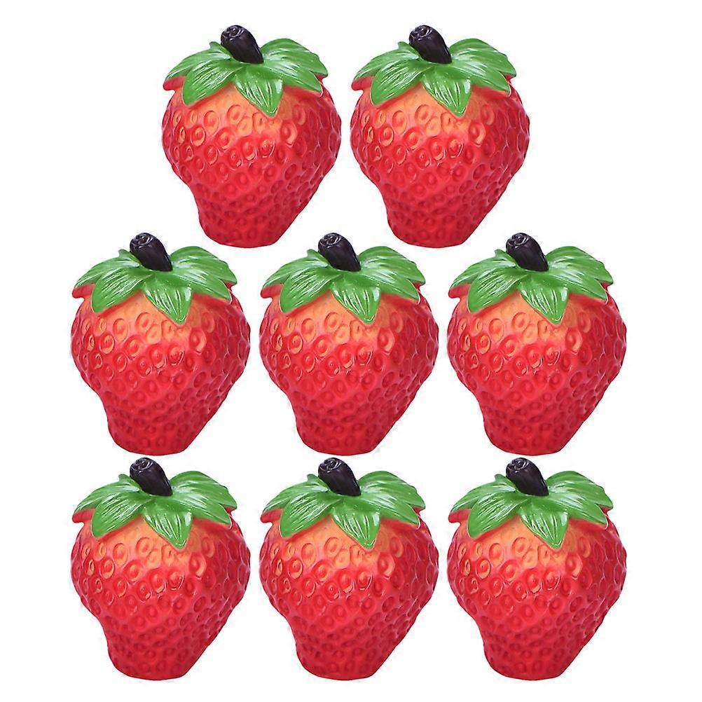 8Pcs Lifelike Miniature Artificial Fruits Strawberries