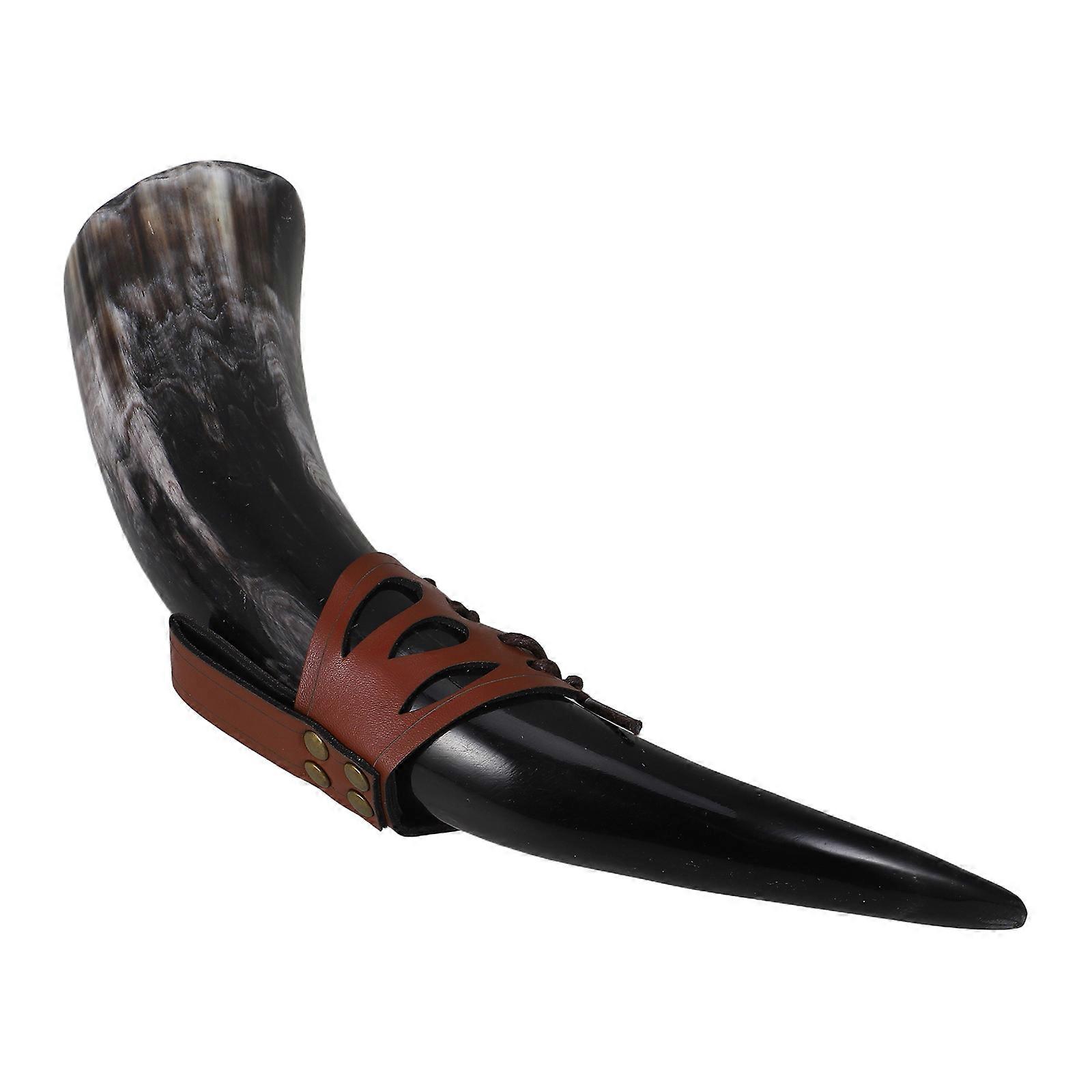 Norse Drinking Vessel with Large Capacity Perfect for Parties and Home Decor Multi Color Horn Material 13.5 inches