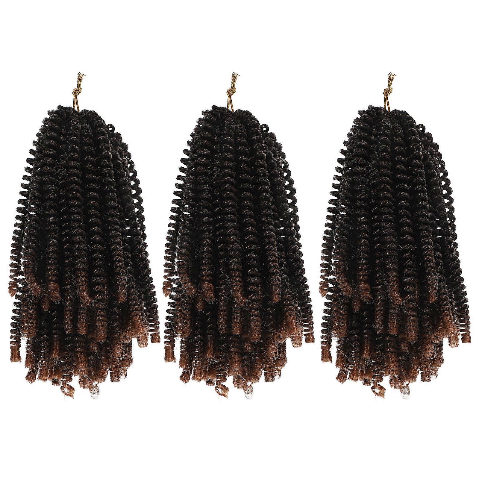 Curly Crochet Hair 3 Sets 8 Inch Spring Twist Extensions Dreadlock Wigs For Women Daily Wear
